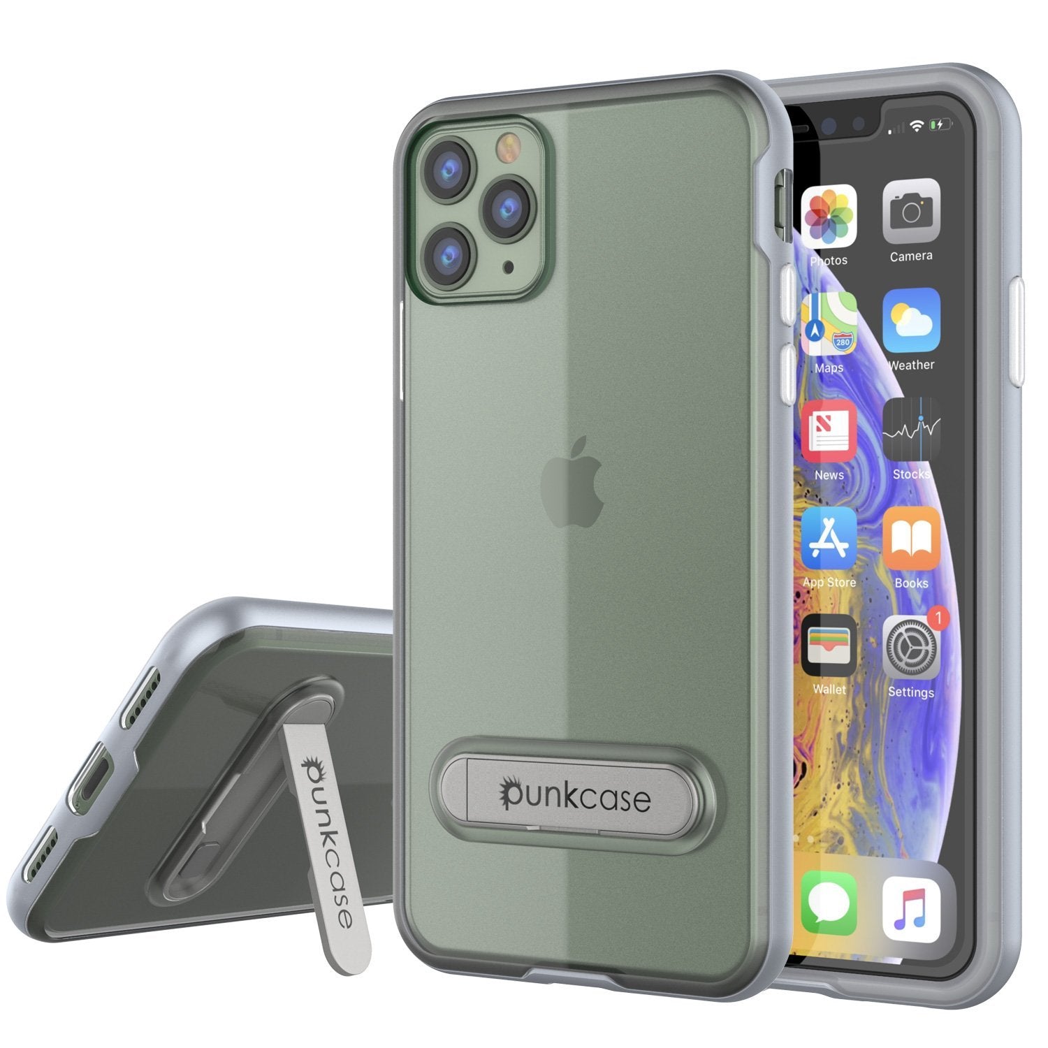 iPhone 12 Pro Case, PUNKcase [LUCID 3.0 Series] [Slim Fit] Protective Cover w/ Integrated Screen Protector [Silver]