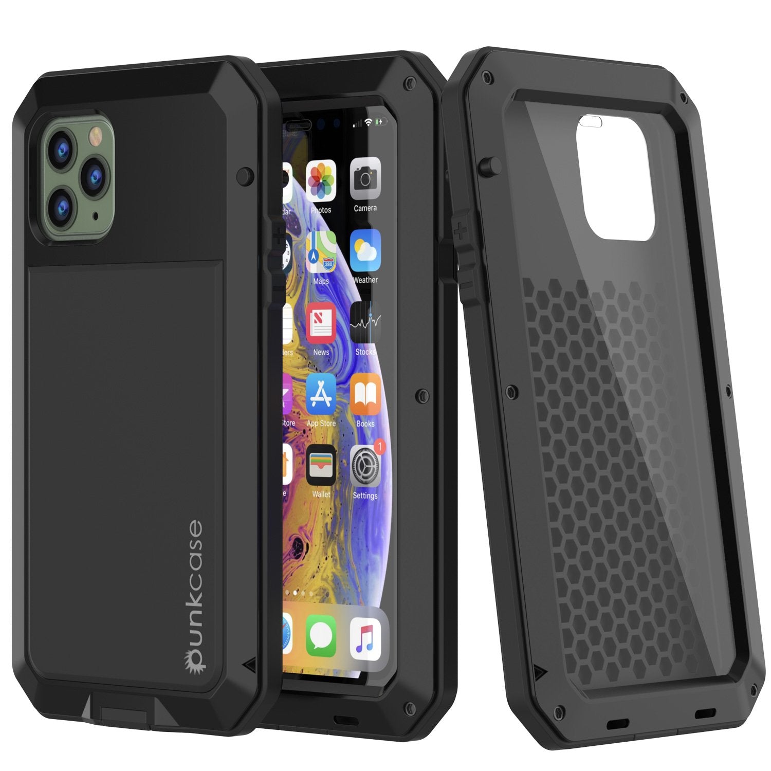 iPhone 11 Pro Max Metal Case, Heavy Duty Military Grade Armor Cover [shock proof] Full Body Hard [Black]