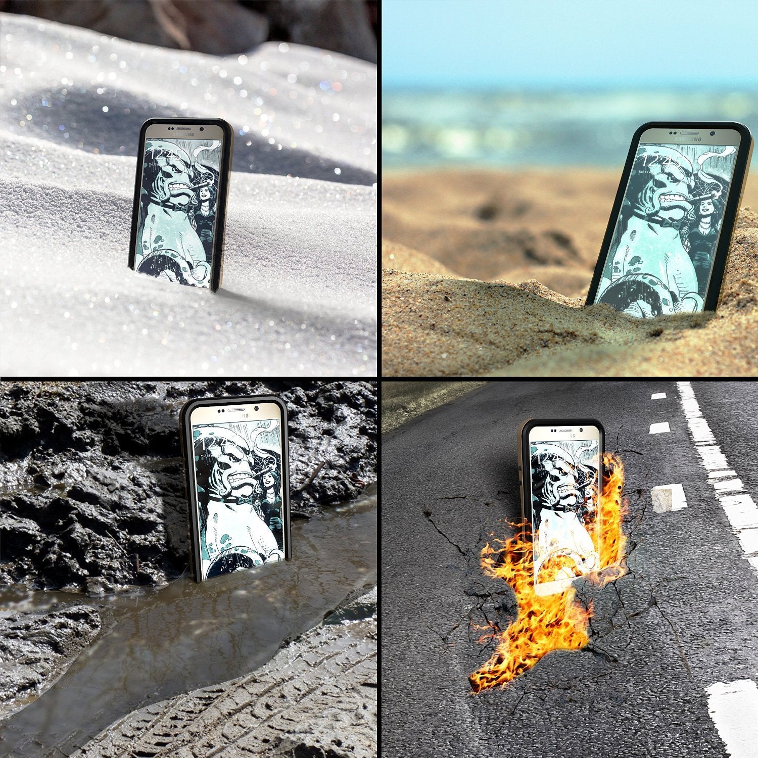 Note 5 Waterproof Case, Ghostek® Atomic 2.0 Series Red for Samsung Galaxy Note 5 | Aluminum Frame