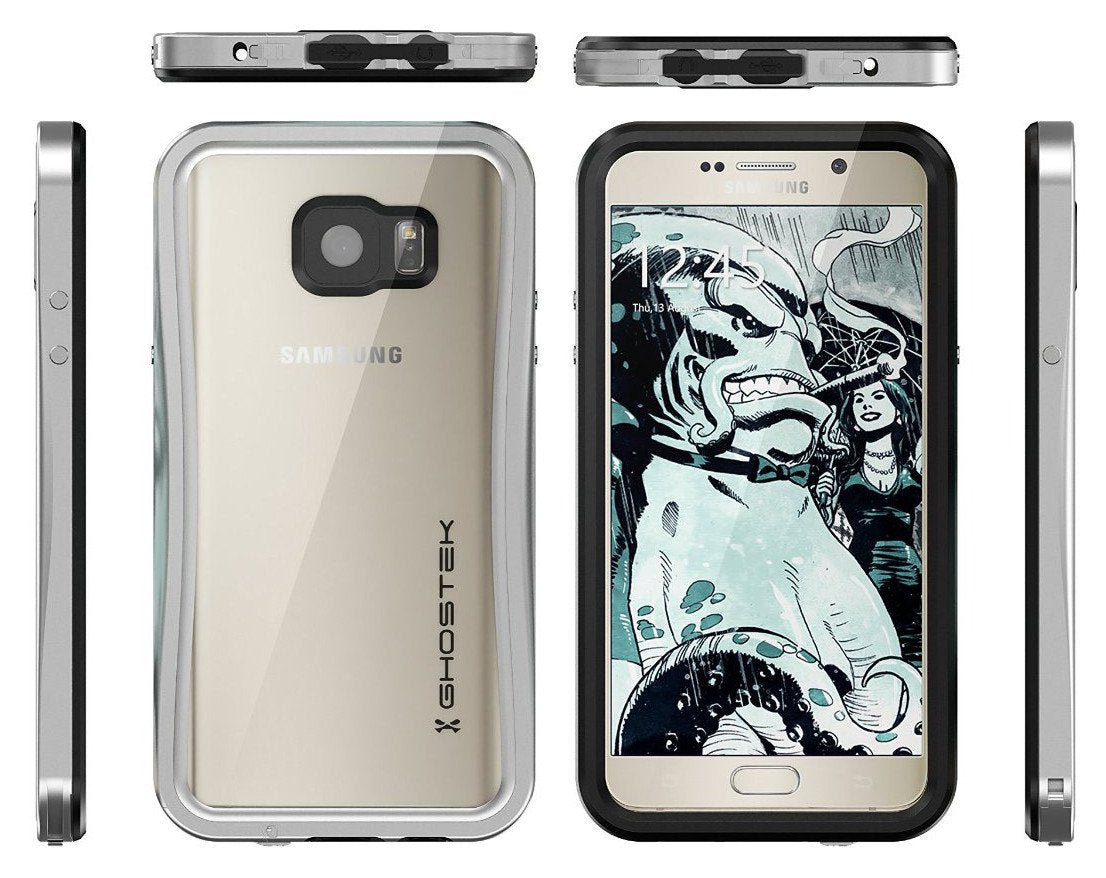 Note 5 Waterproof Case, Ghostek® Atomic 2.0 Series Silver for Samsung Galaxy Note 5 | Aluminum Frame