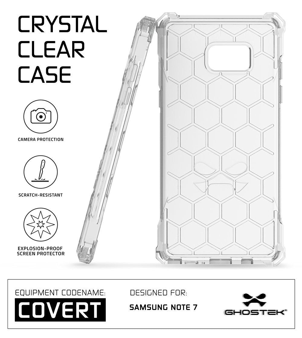 Note 7 Case, Ghostek® Covert Series Clear | Premium Impact Slim Hybrid Cover w/ Screen Protector