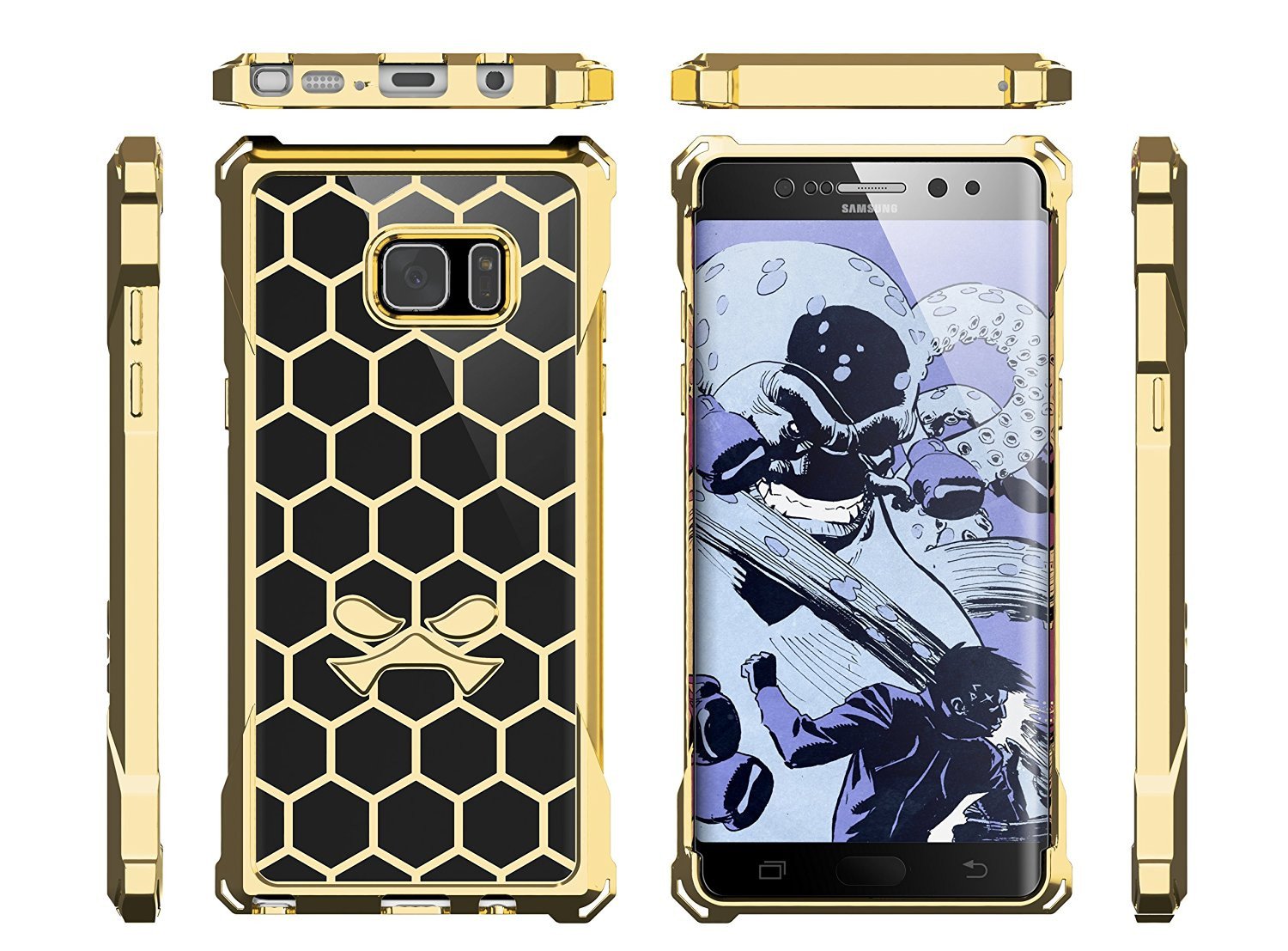 Note 7 Case, Ghostek® Covert Series Gold w/ Explosion-Proof Screen Protector | Ultra Fit