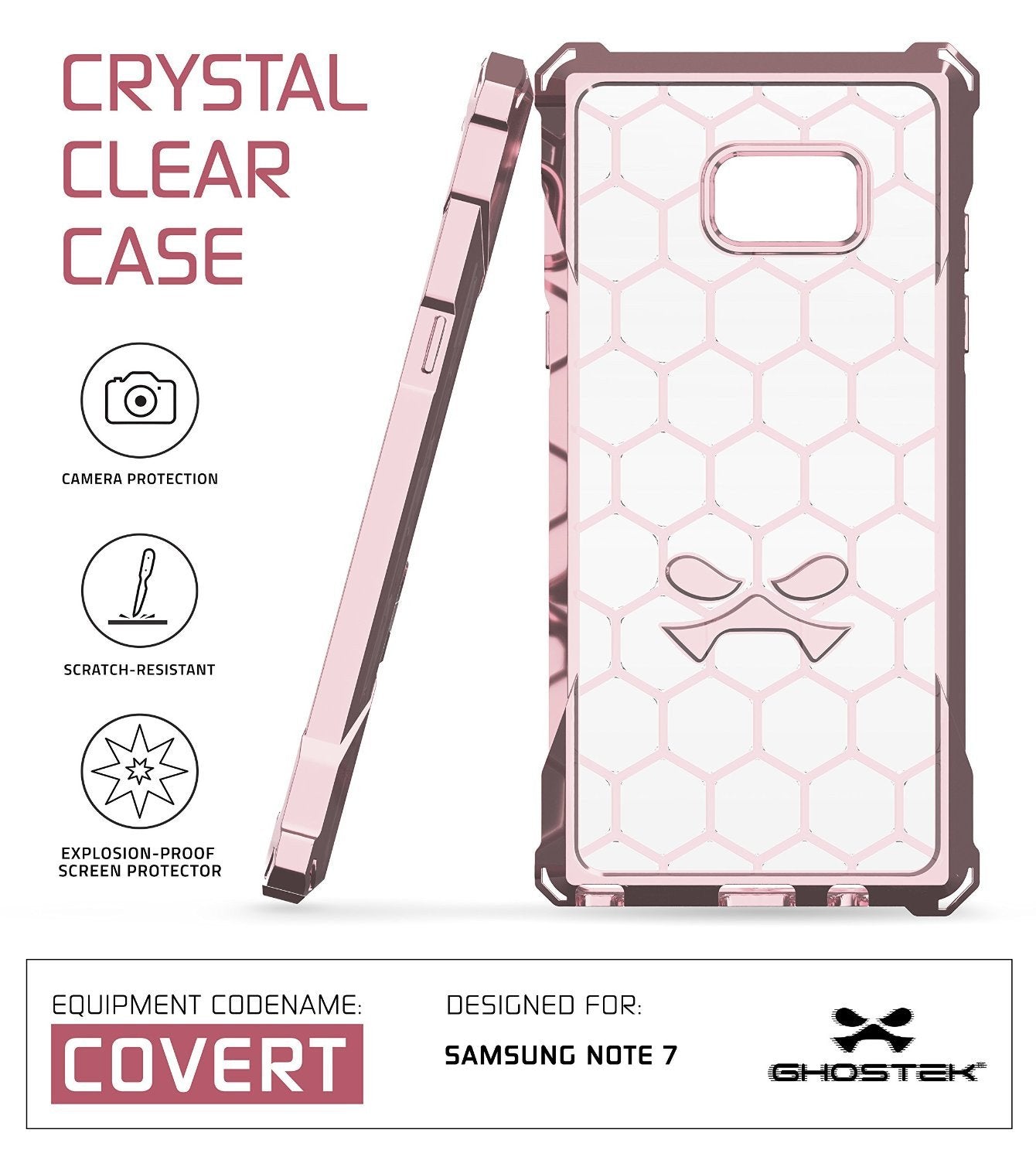 Note 7 Case, Ghostek® Covert Series Peach  w/ Explosion-Proof Screen Protector | Ultra Fit