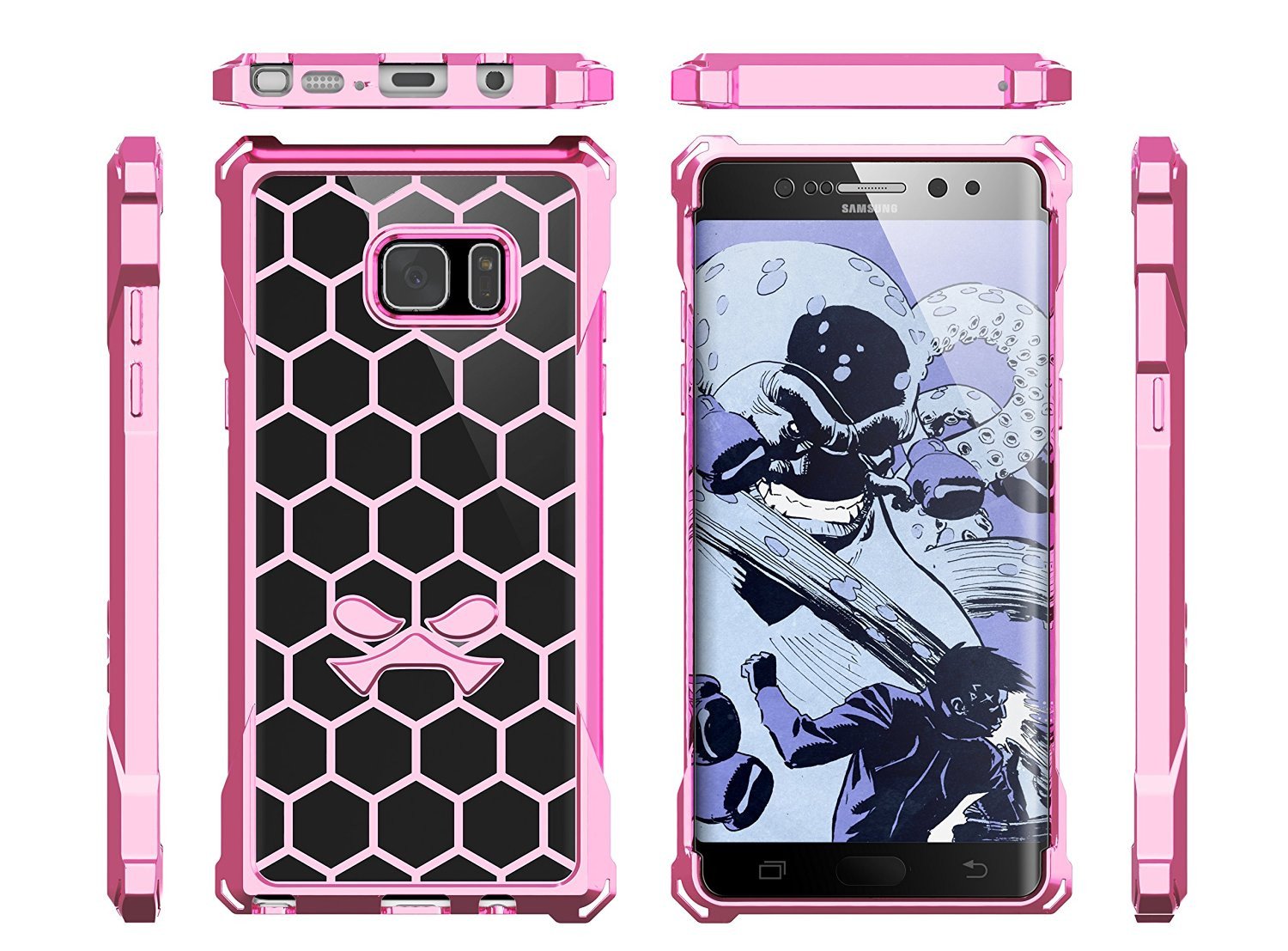 Note 7 Case, Ghostek® Covert Series Rose Pink w/ Explosion-Proof Screen Protector | Ultra Fit