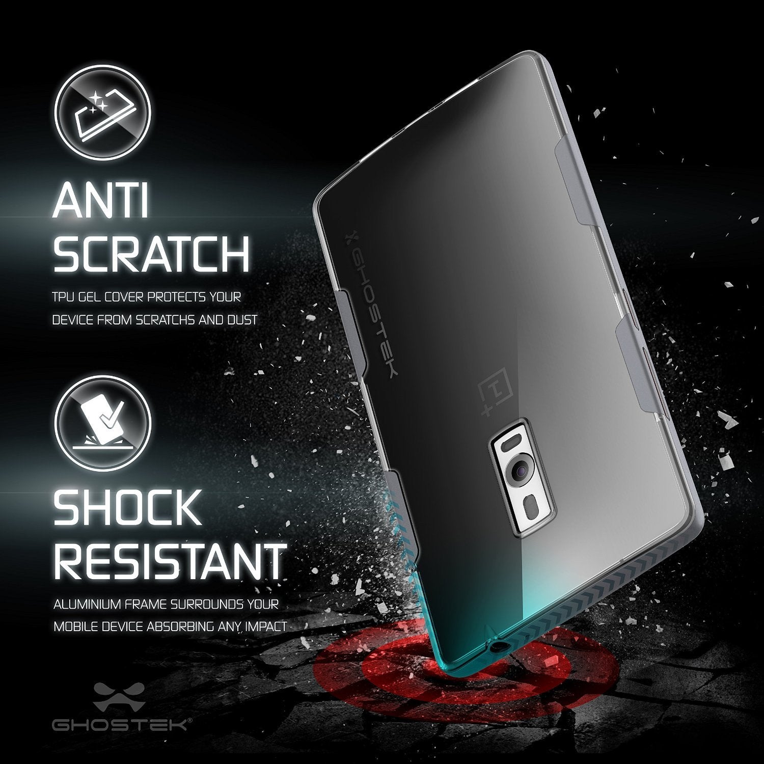 OnePlus 2 Case, Ghostek® Cloak Silver Series for OnePlus 2 Slim Hybrid | Lifetime Warranty Exchange