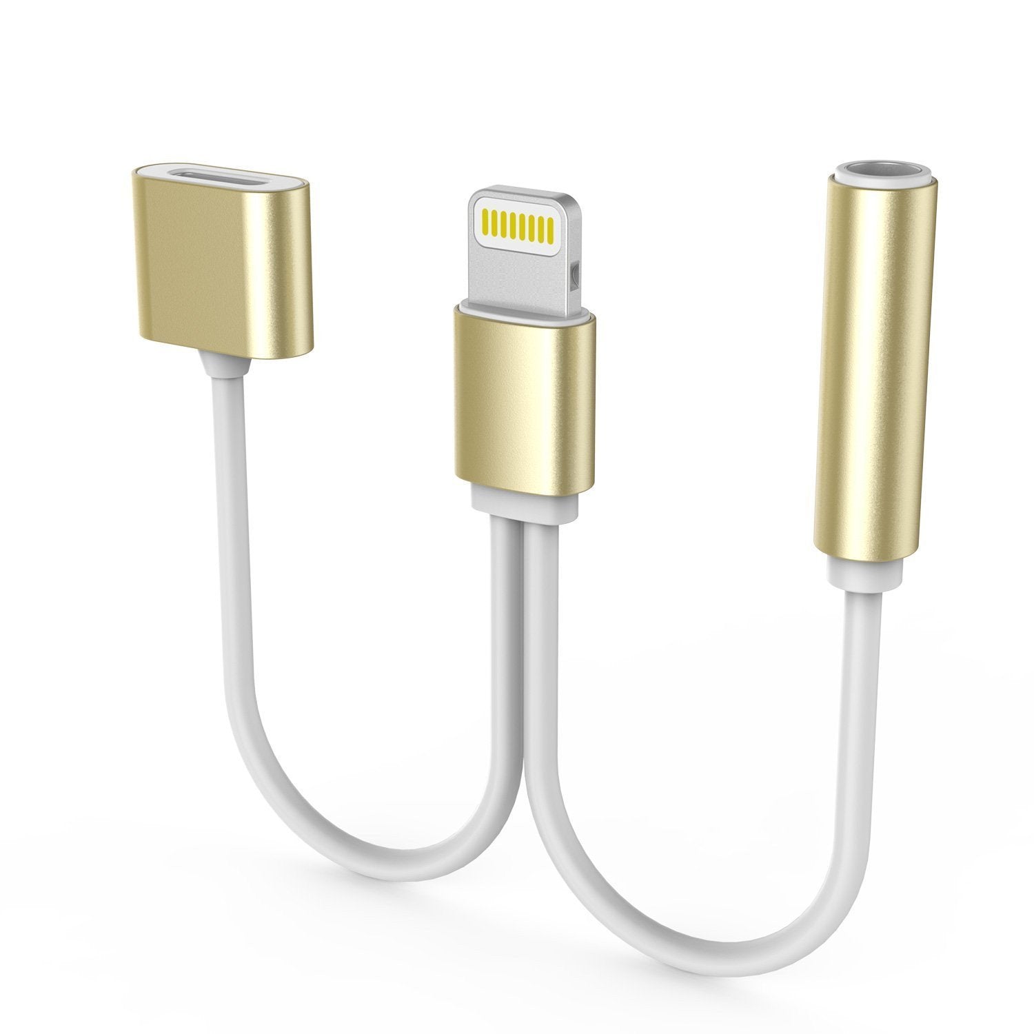 PUNKZAP Lightning Adapter Cable 2 in 1 Splitter Charger [GOLD]