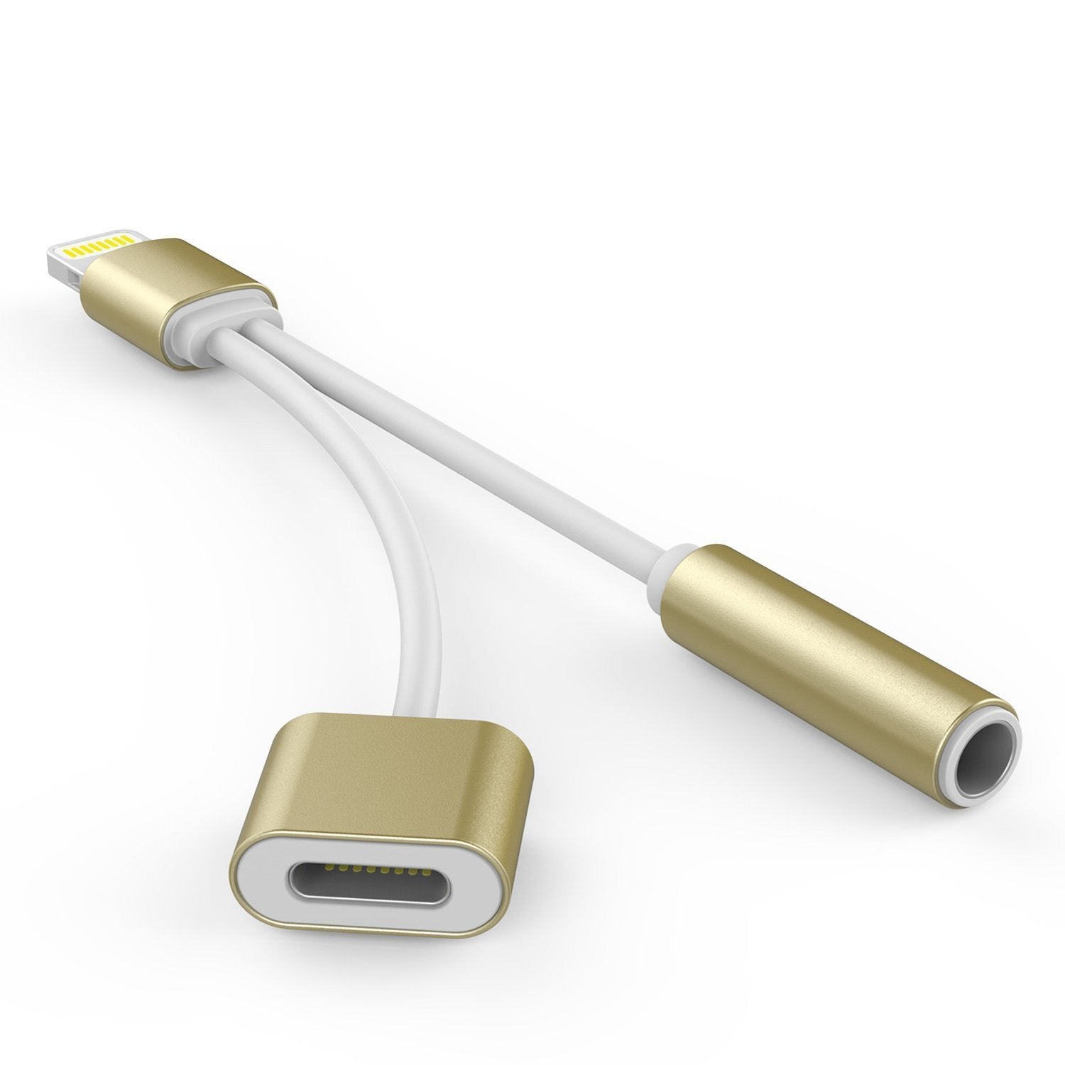 PUNKZAP Lightning Adapter Cable 2 in 1 Splitter Charger [GOLD]