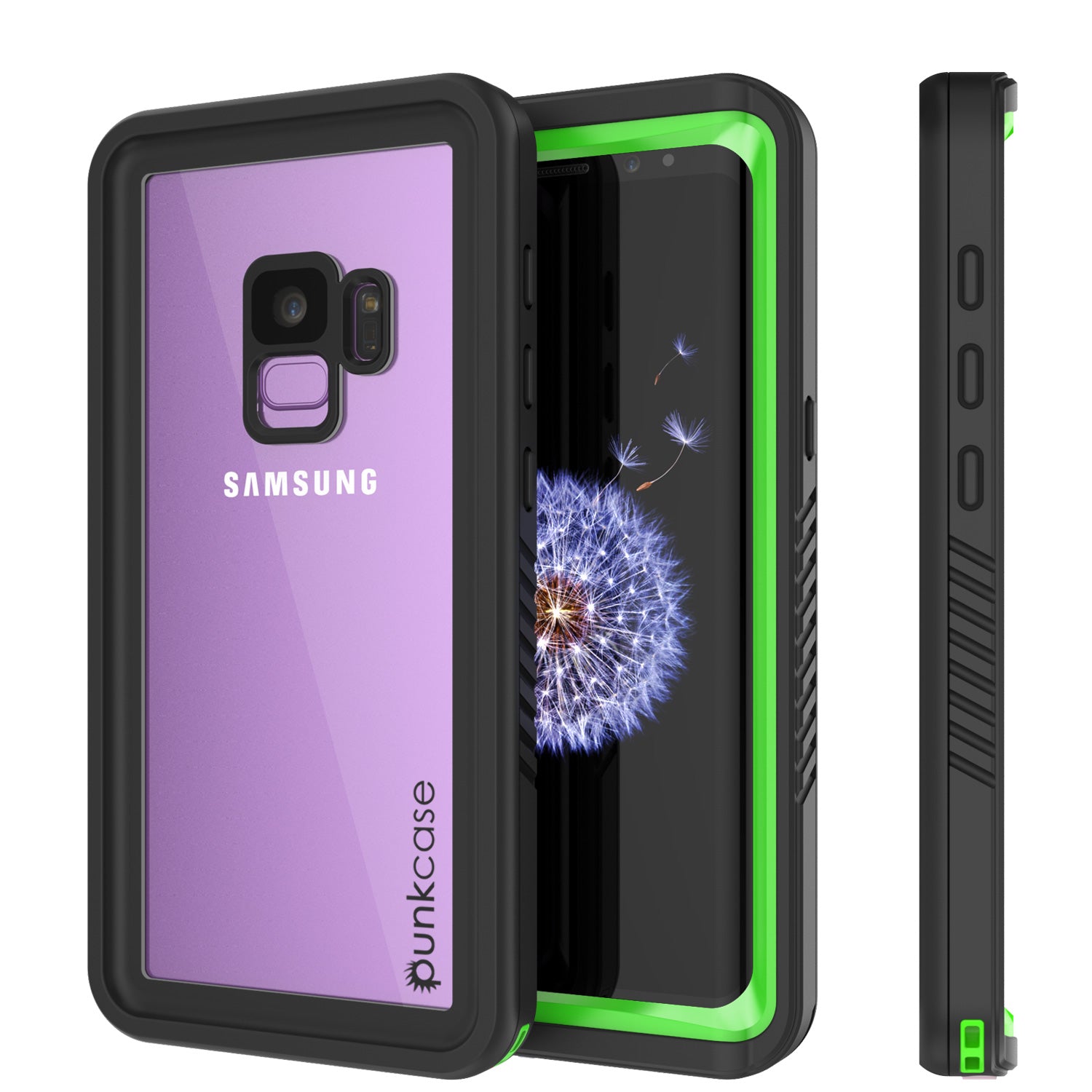 Galaxy S9 Water/Shockproof Screen Protector Built Case [Light Green]