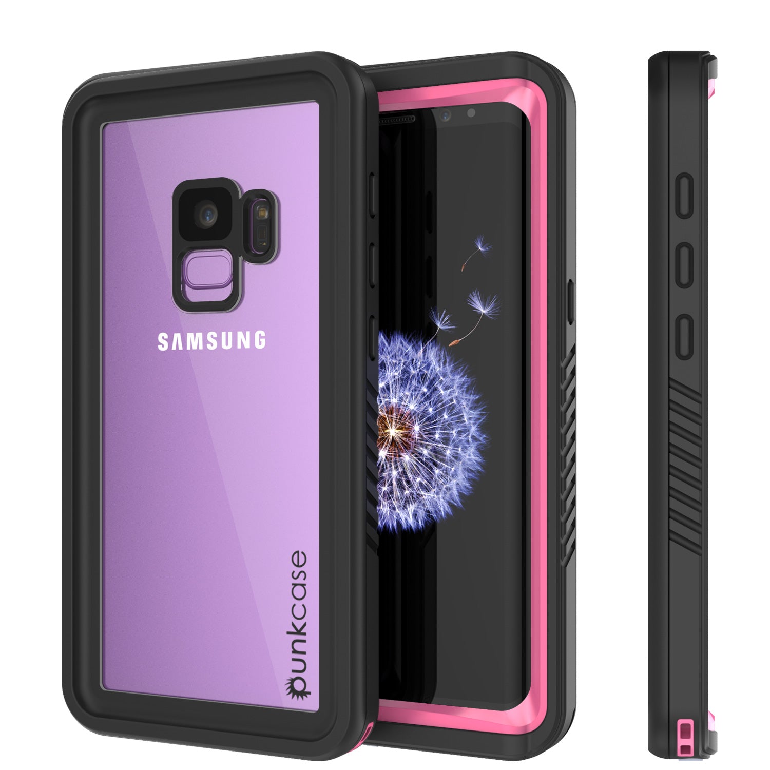 Galaxy S9 Water/Shock/Dirt proof Screen Protector Built Case [Pink]