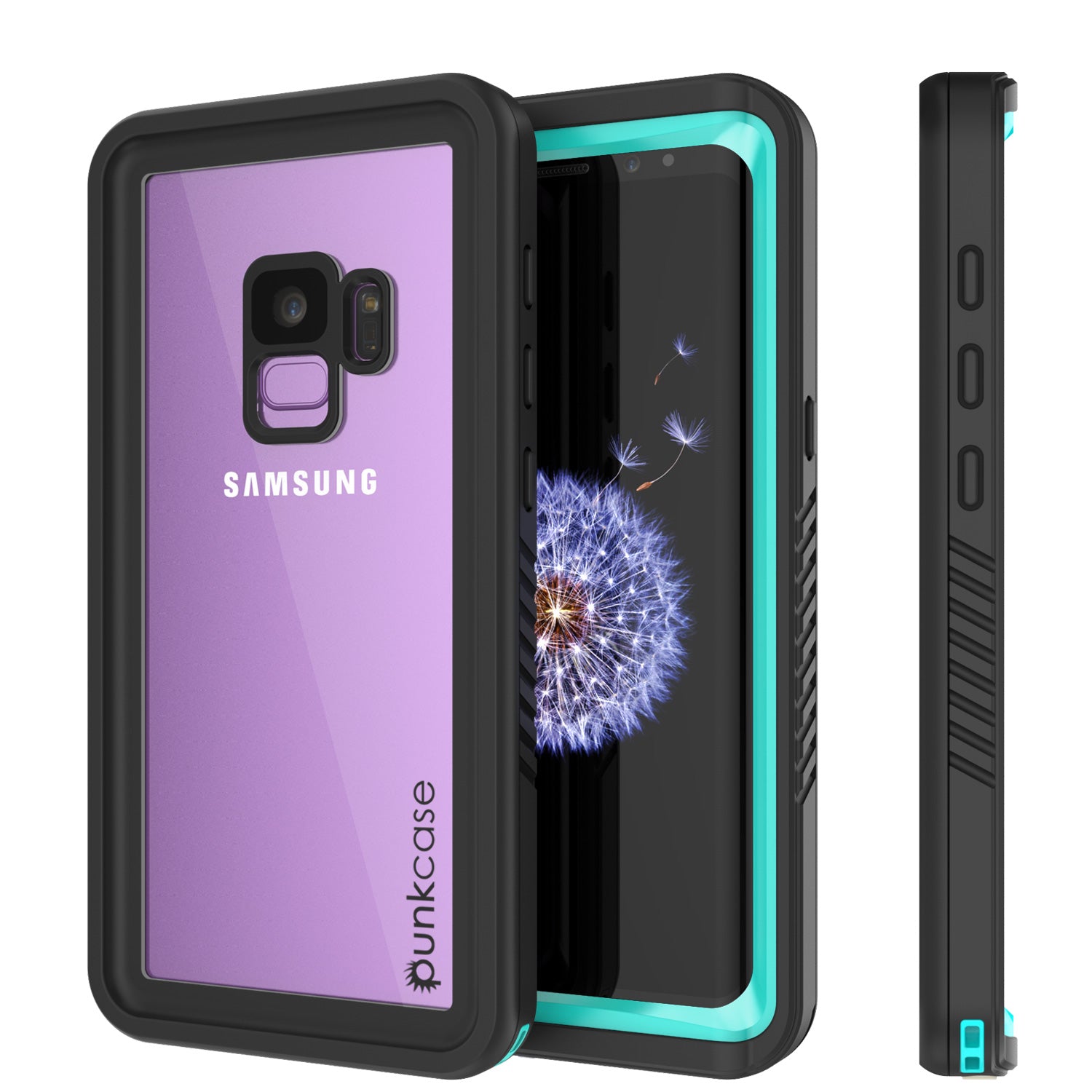 Galaxy S9 Water/Shock/Dirt proof Screen Protector Built Case [Teal]