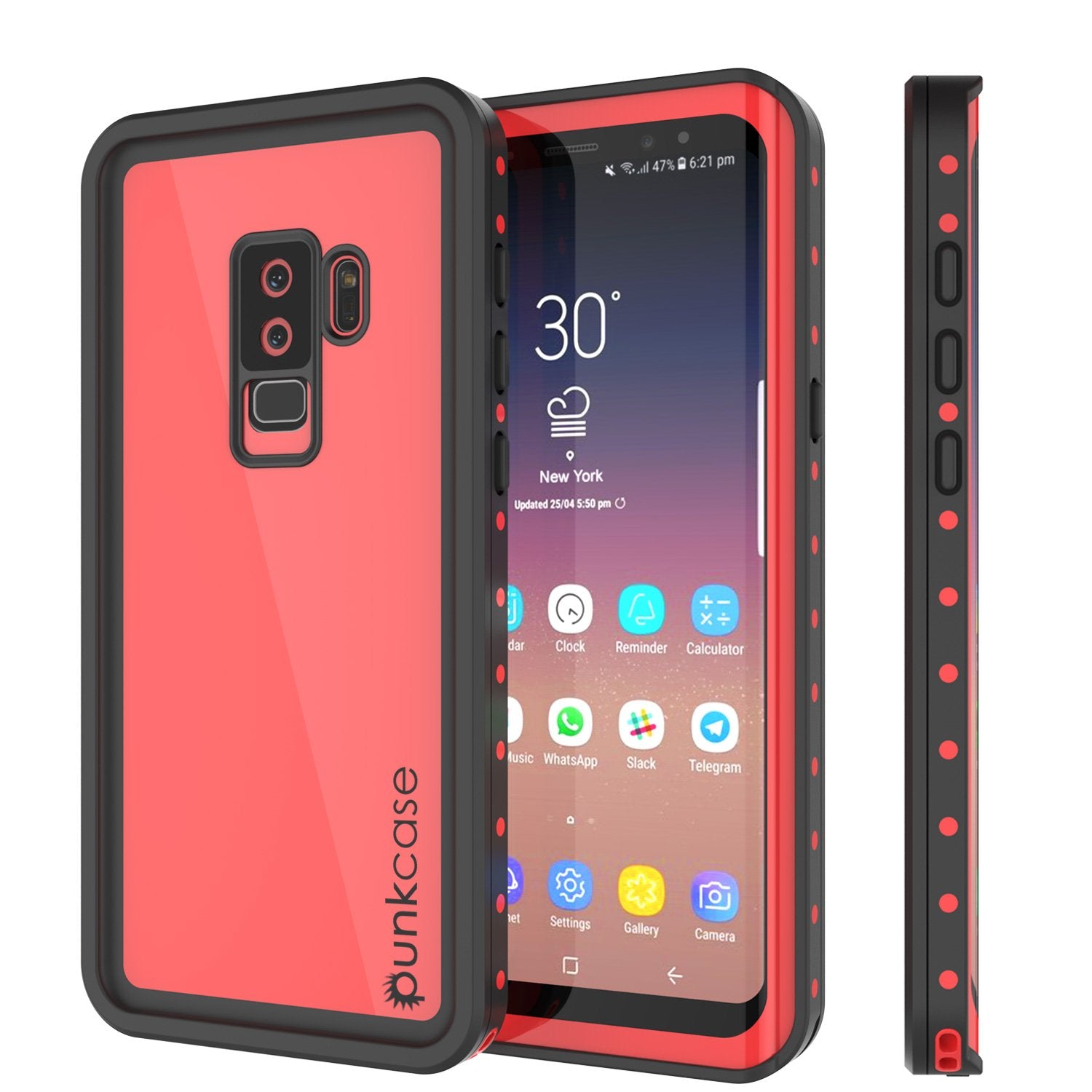 Galaxy S9 Plus Water/Shock/Snow Proof Case | Punkcase StudStar [Red]