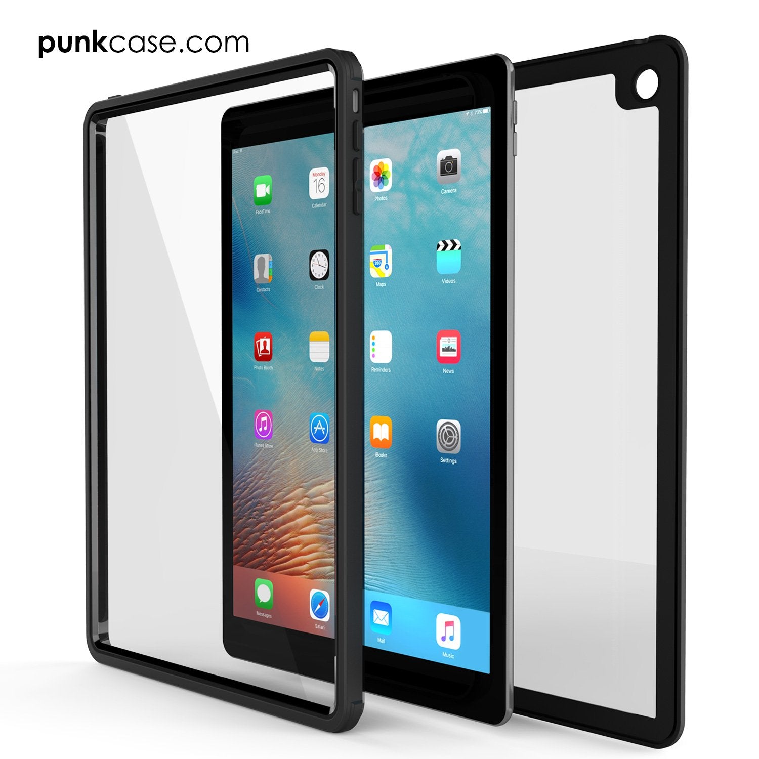 Punkcase iPad Pro 9.7 Case CRYSTAL Series Waterproof Cover [Black]