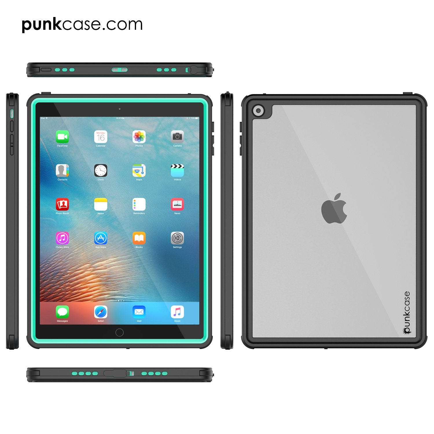 Punkcase iPad Pro 9.7 Case CRYSTAL Series Waterproof Cover [Teal]