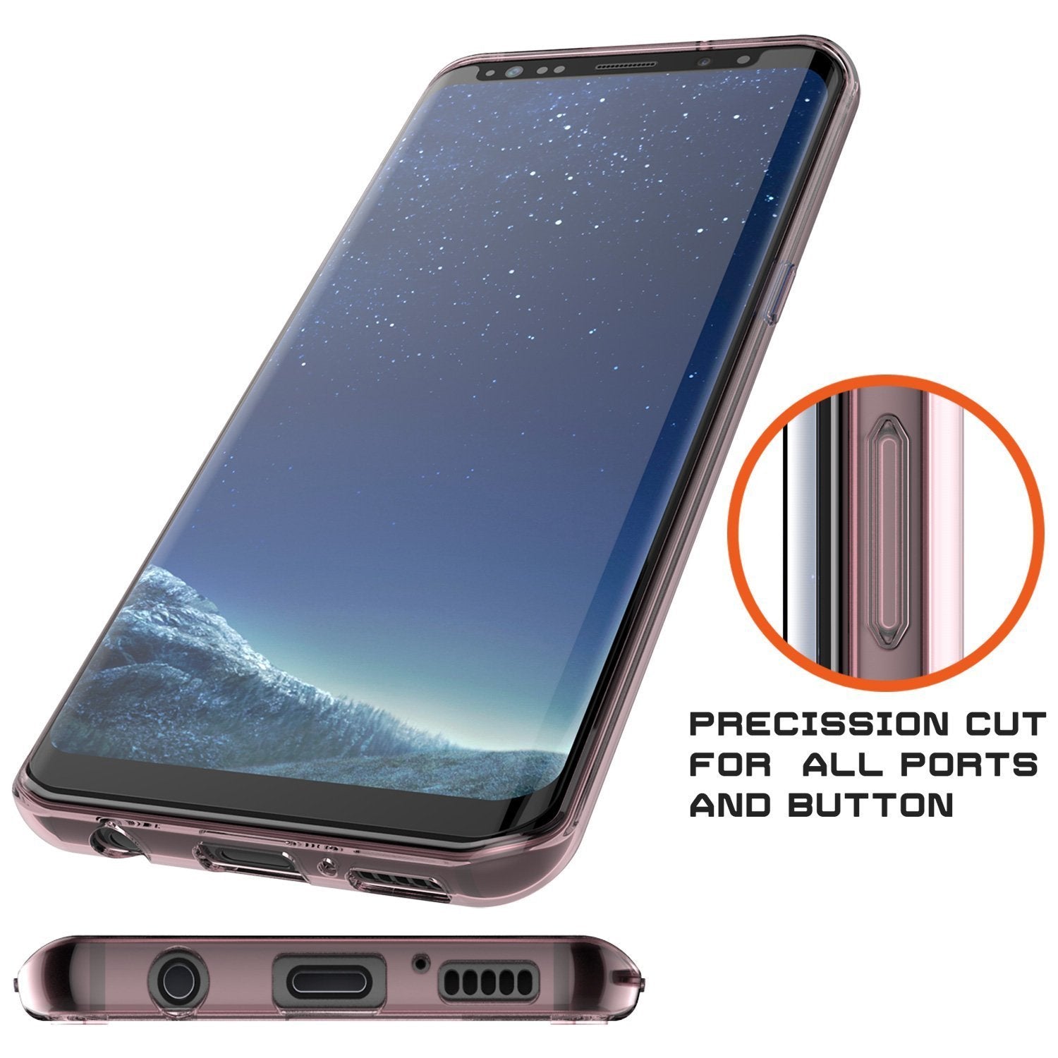 S8 Case Punkcase® LUCID 2.0 Crystal Pink Series w/ PUNK SHIELD Screen Protector | Ultra Fit