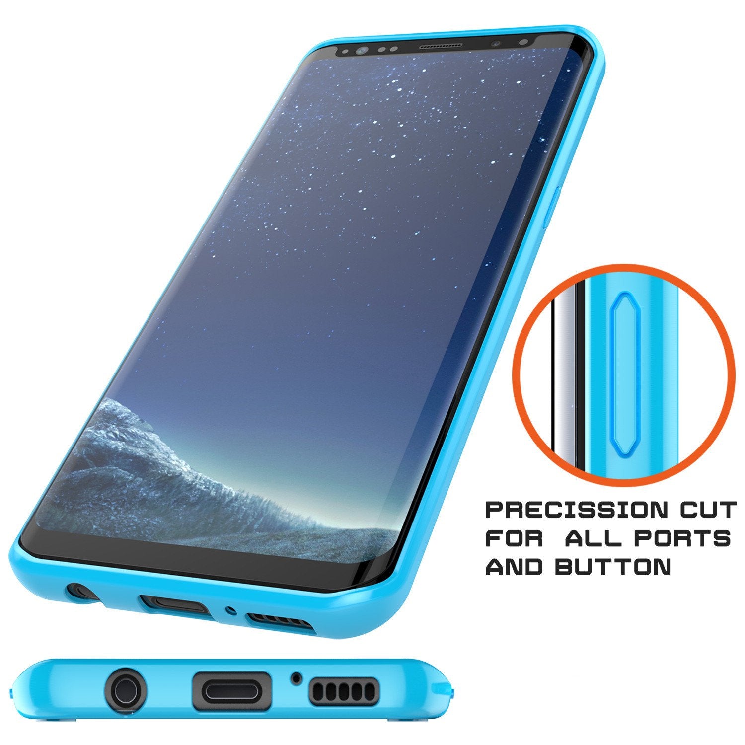 S8 Case Punkcase® LUCID 2.0 Light Blue Series w/ PUNK SHIELD Screen Protector | Ultra Fit