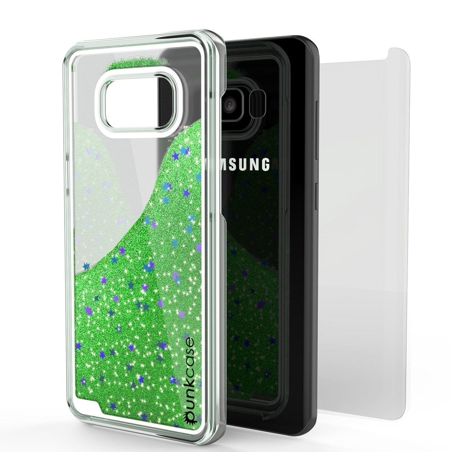 Galaxy S8 Plus Dual-Layer Screen Protective Glitter Case [Green]