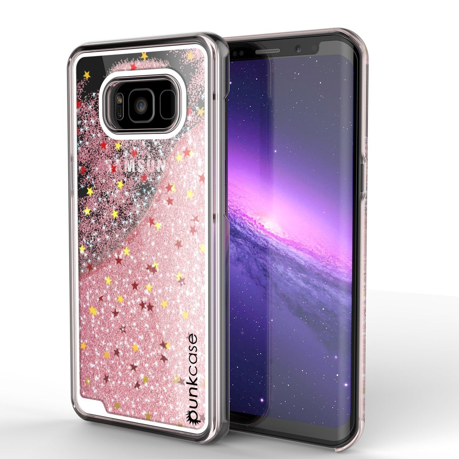Galaxy S8 Plus Dual-Layer Screen Protective Glitter Case [Rose Gold]