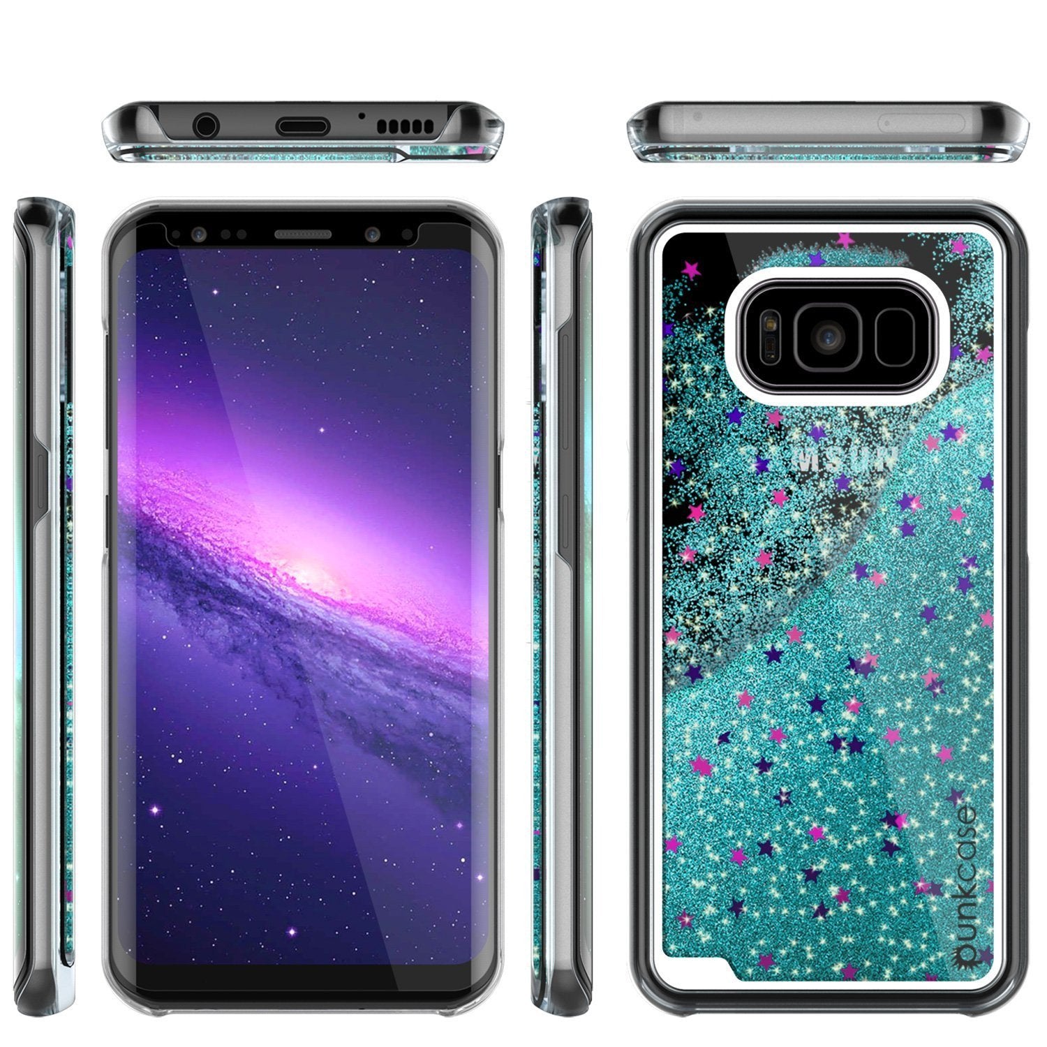 Galaxy S8 Plus Dual-Layer Screen Protective Glitter Case [Teal]