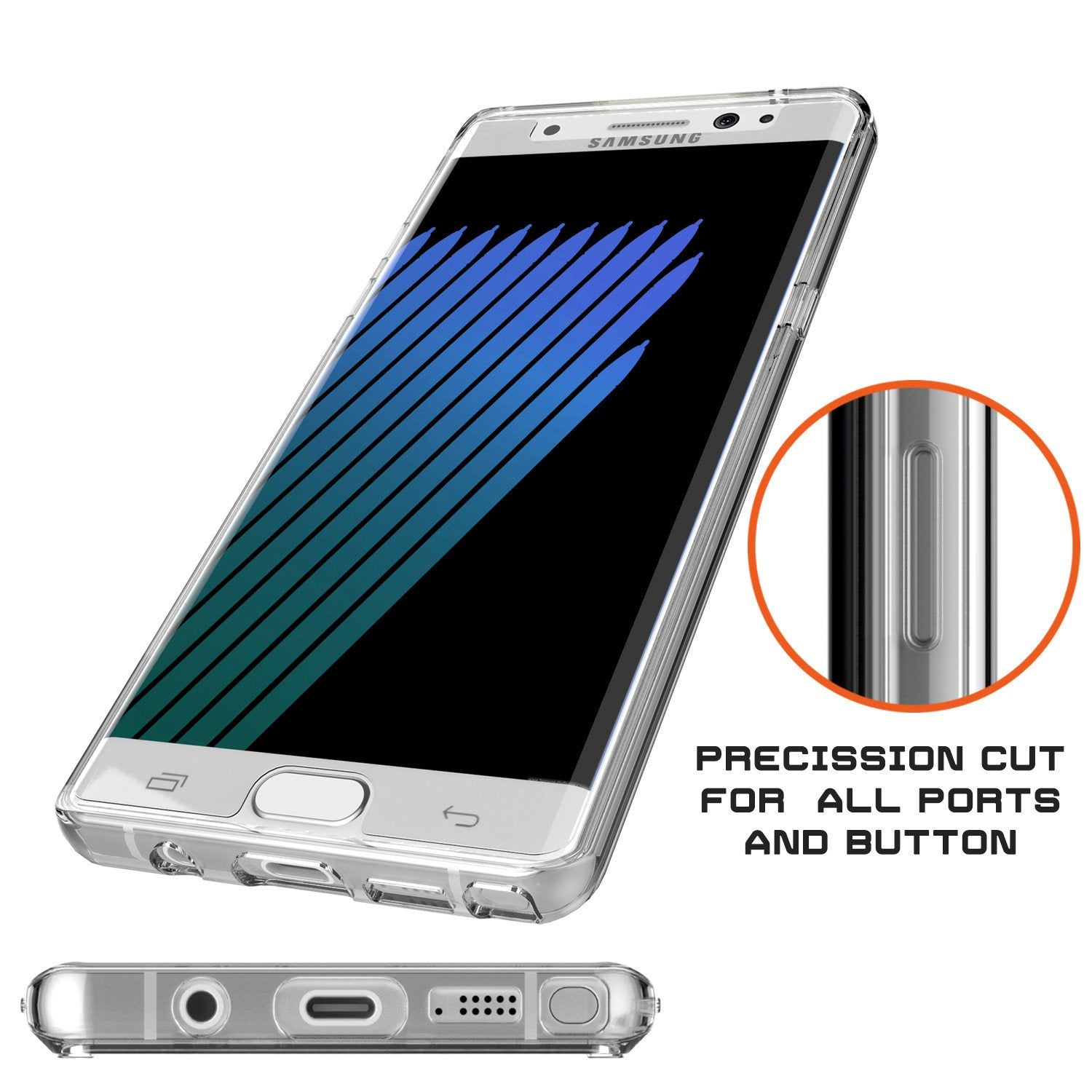 Note 7 Case Punkcase® LUCID 2.0 Clear Series Series w/ PUNK SHIELD Screen Protector | Ultra Fit