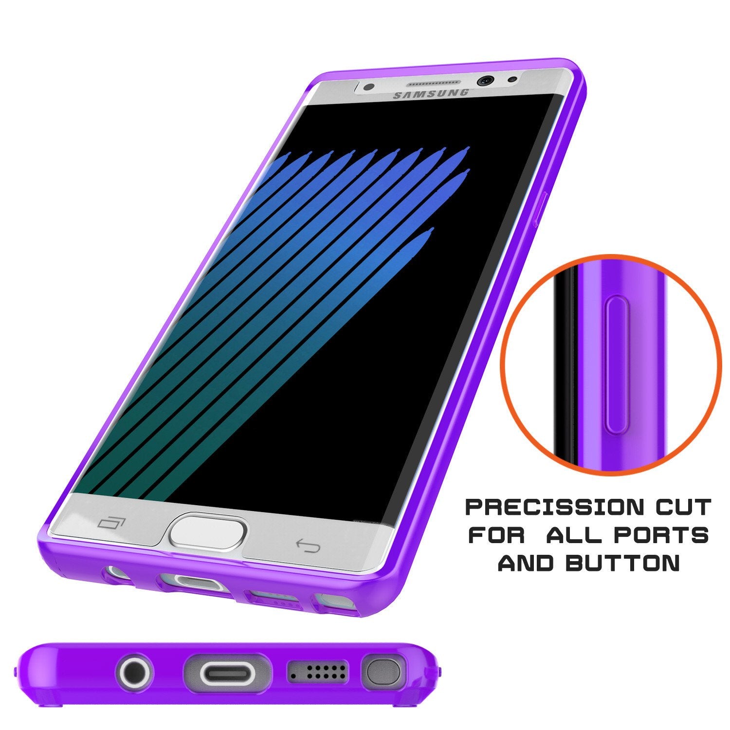 Note 7 Case Punkcase® LUCID 2.0 Purple Series w/ PUNK SHIELD Screen Protector | Ultra Fit