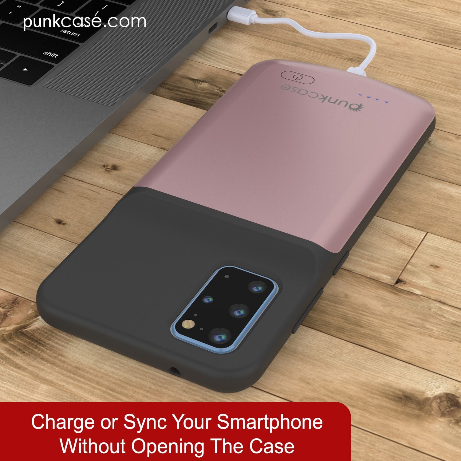 PunkJuice S20+ Plus Battery Case Rose - Fast Charging Power Juice Bank with 6000mAh