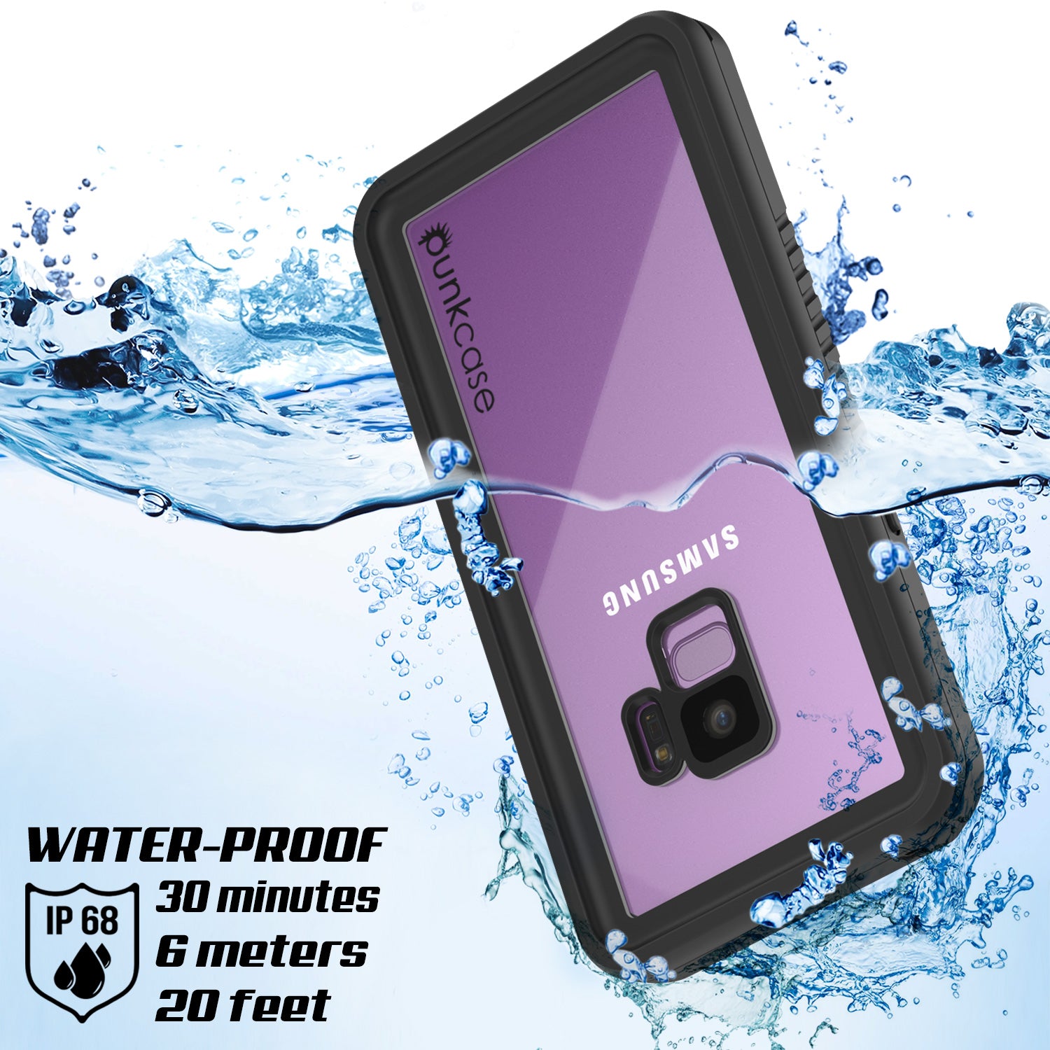 Galaxy S9 Plus Water/Shockproof Slim Screen Protector Case [Purple]