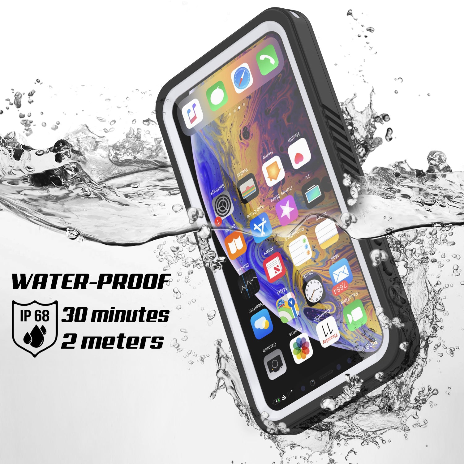 iPhone 11 Waterproof Case, Punkcase [Extreme Series] Armor Cover W/ Built In Screen Protector [White]