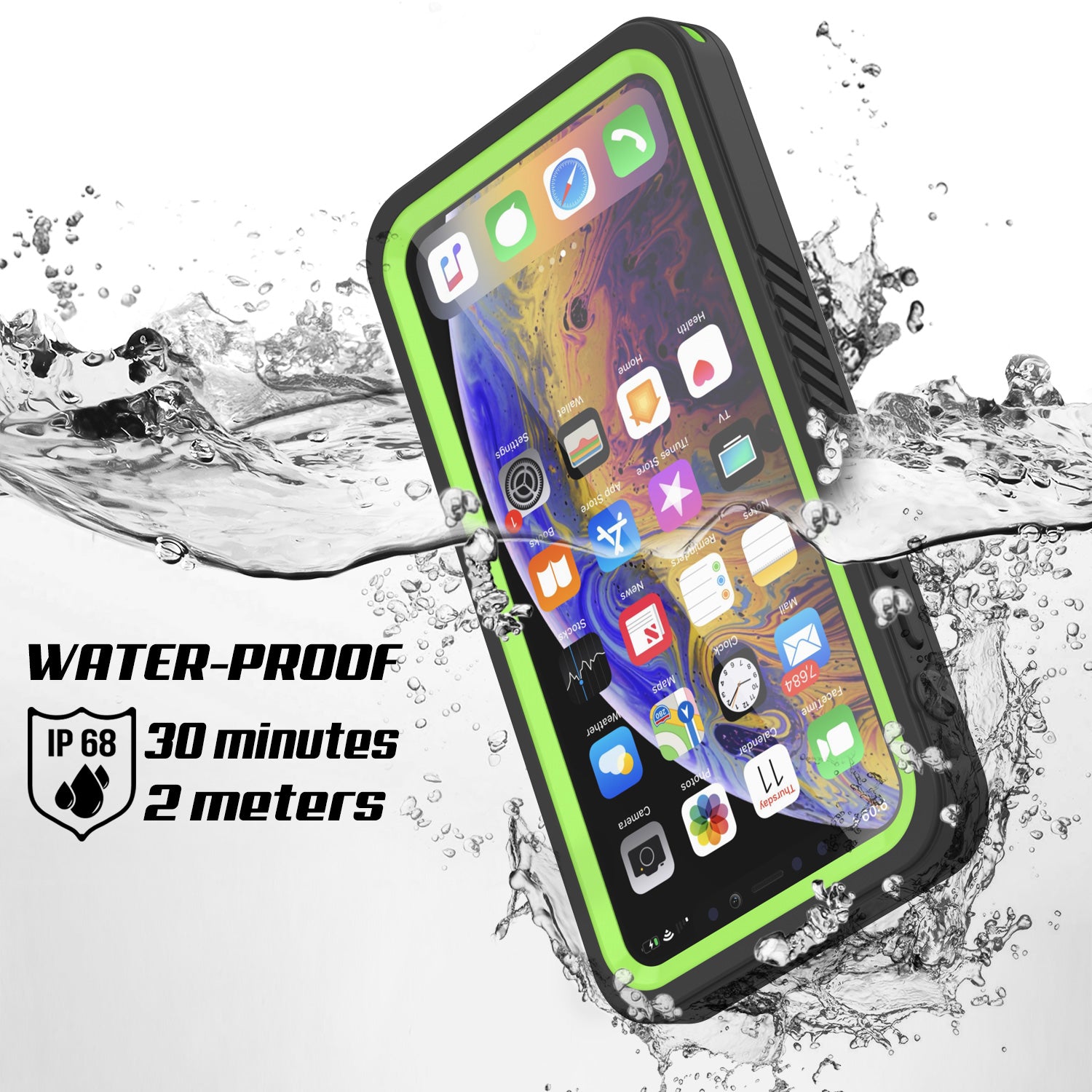 iPhone 11 Waterproof Case, Punkcase [Extreme Series] Armor Cover W/ Built In Screen Protector [Light Green]