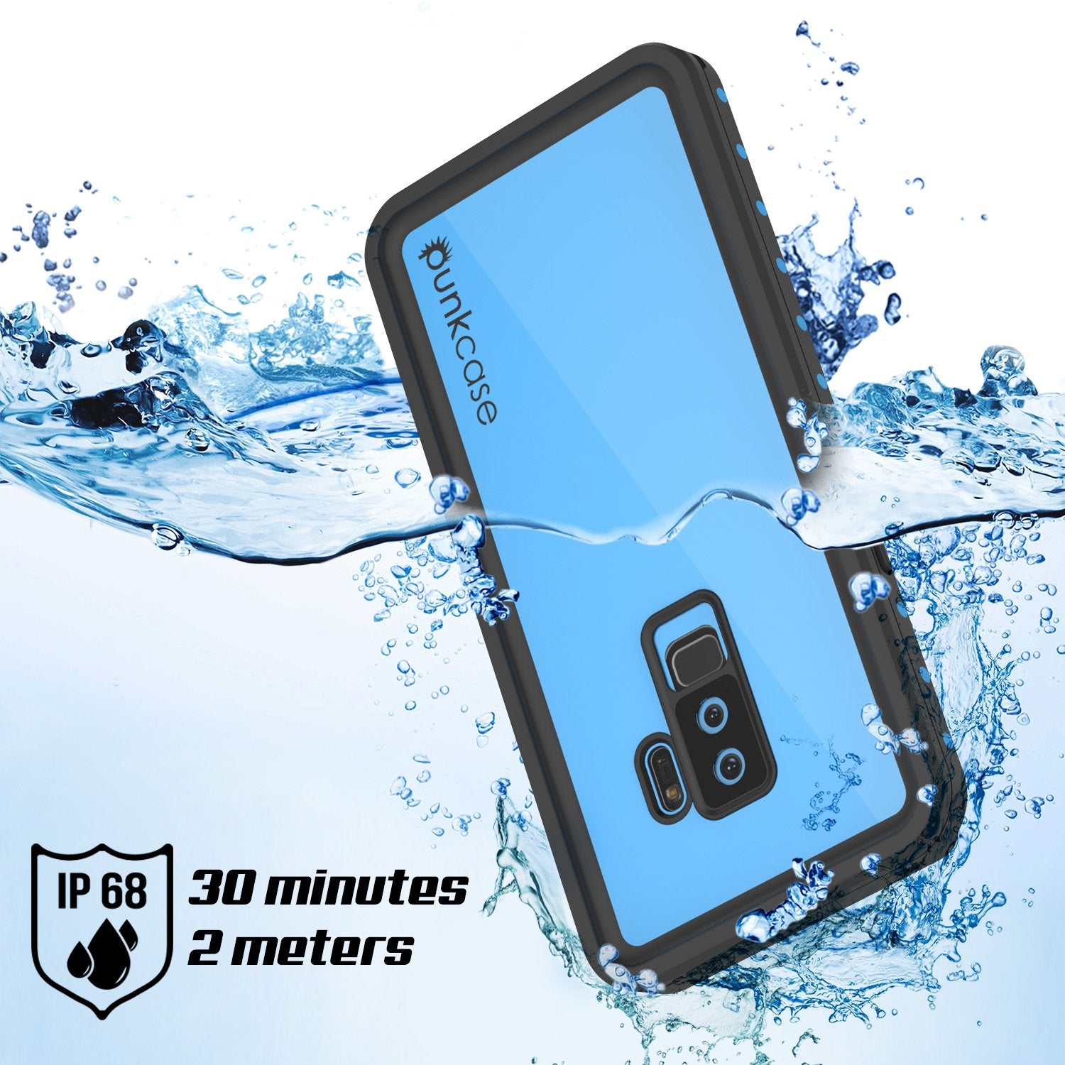 Galaxy S9 Plus Water/Shock/Snow proof Case [Light Blue]