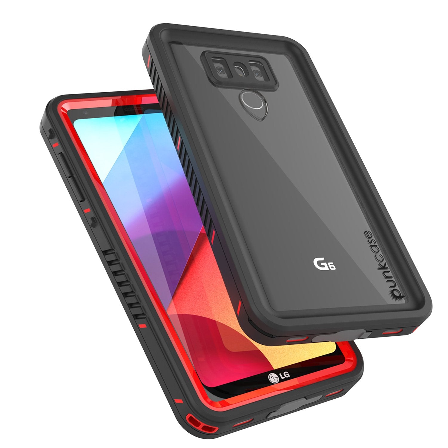 LG G6 Waterproof Case, Punkcase Extreme Series Slim Fit [Red]
