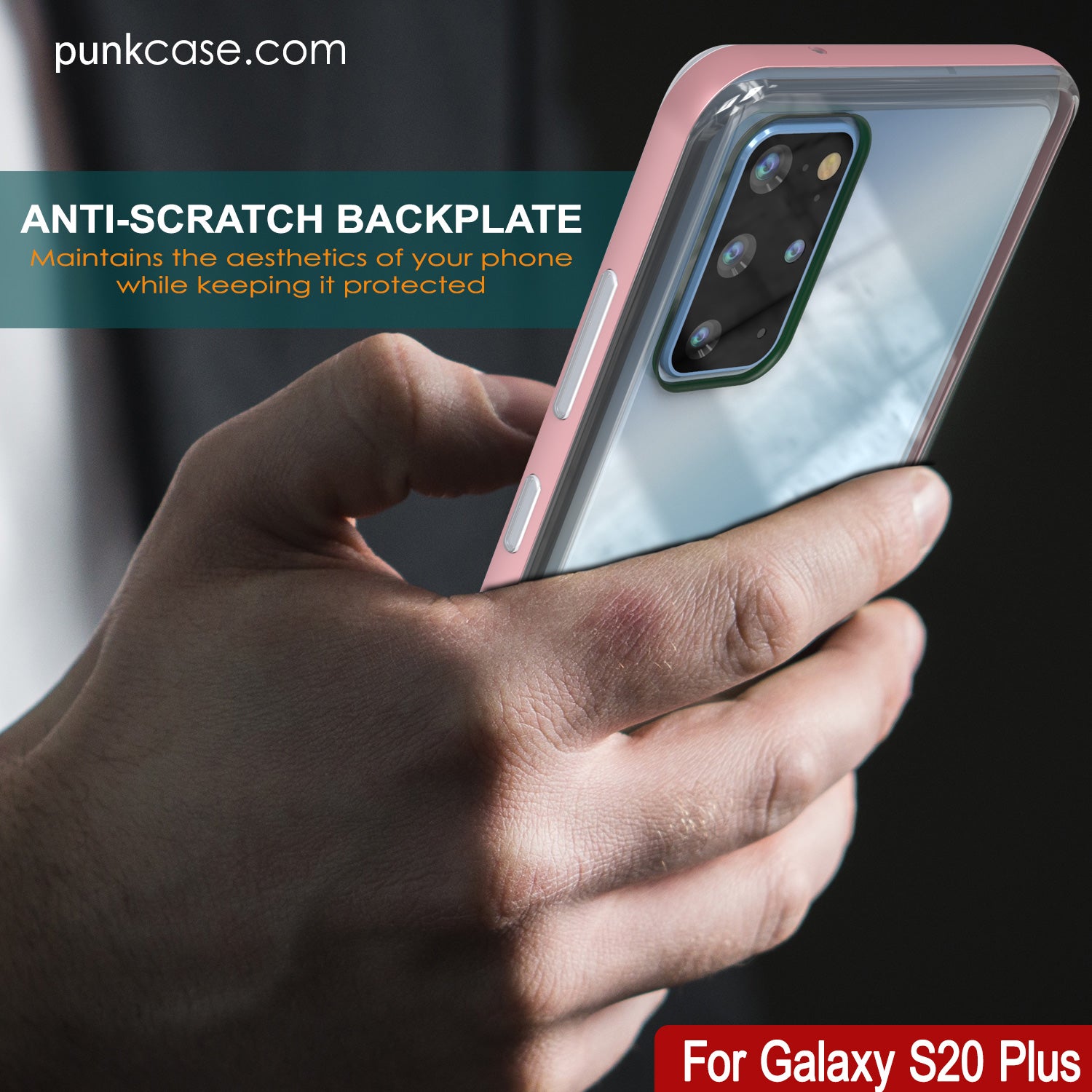 Galaxy S20+ Plus Case, PUNKcase [LUCID 3.0 Series] [Slim Fit] Armor Cover w/ Integrated Screen Protector [Rose Gold]