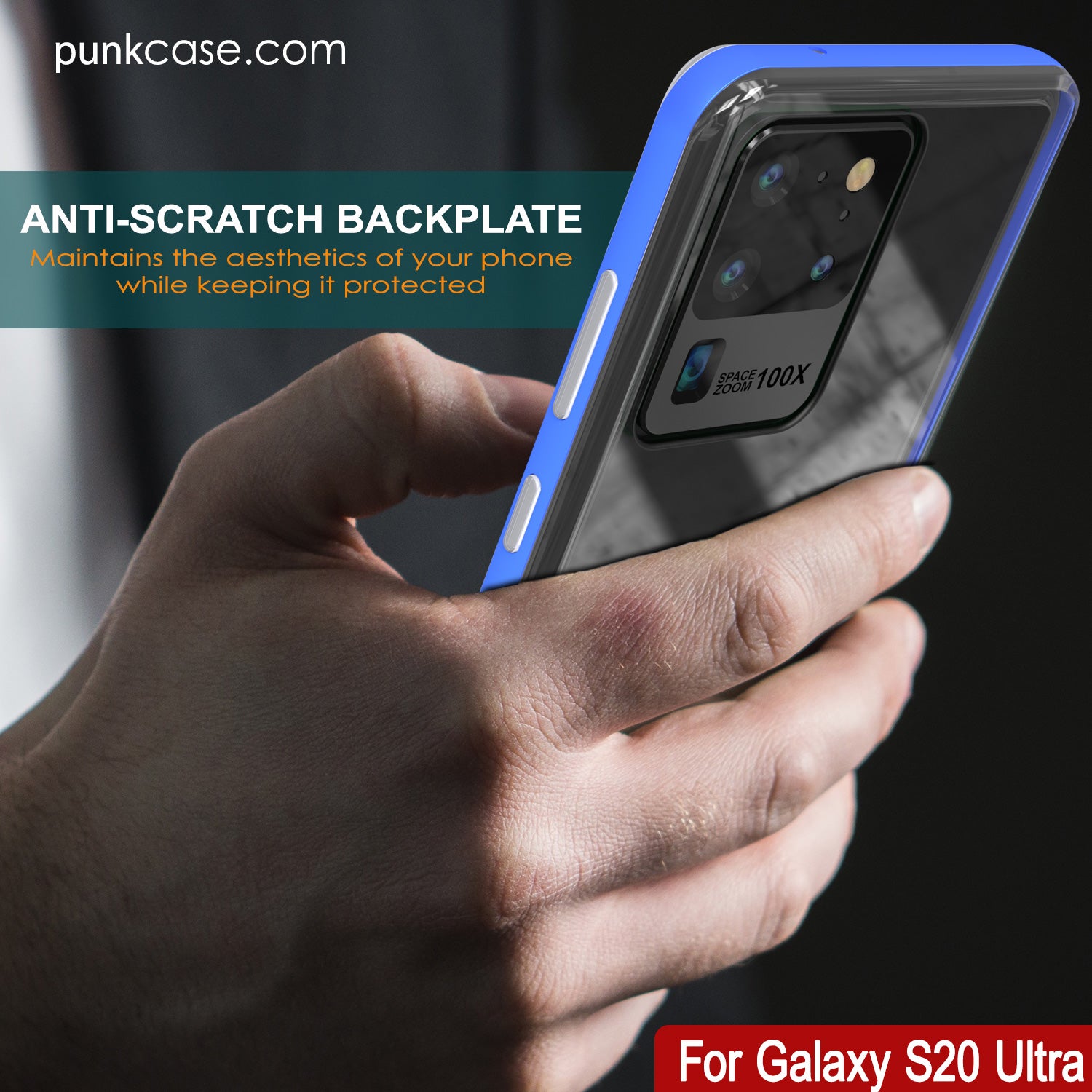 Galaxy S20 Ultra Case, PUNKcase [LUCID 3.0 Series] [Slim Fit] Armor Cover w/ Integrated Screen Protector [Blue]