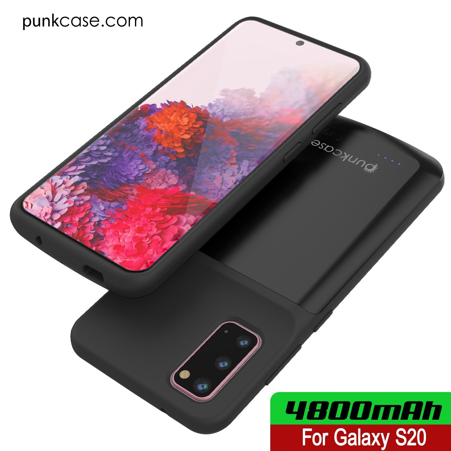 PunkJuice S20 Battery Case All Black - Fast Charging Power Juice Bank with 4800mAh