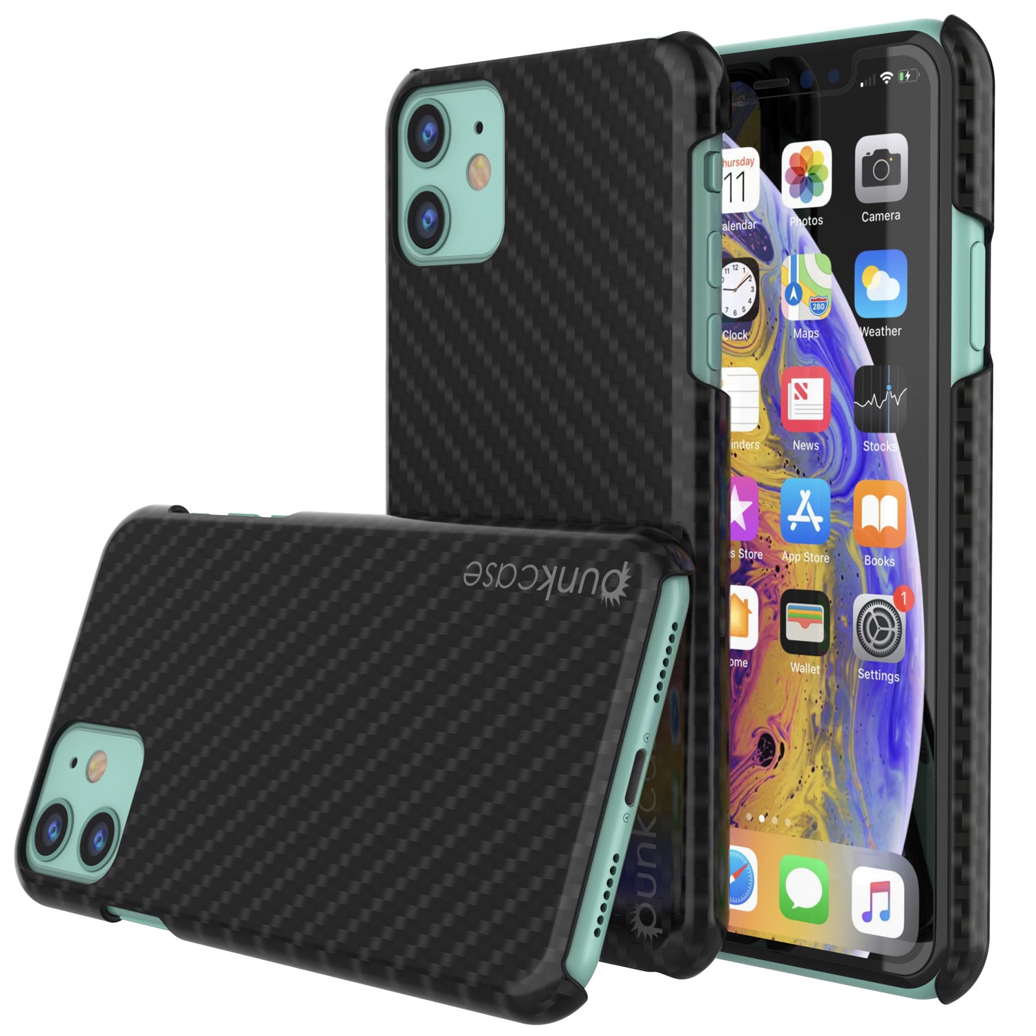 iPhone 11 Case, Punkcase CarbonShield, Heavy Duty & Ultra Thin 2 Piece Dual Layer [shockproof]