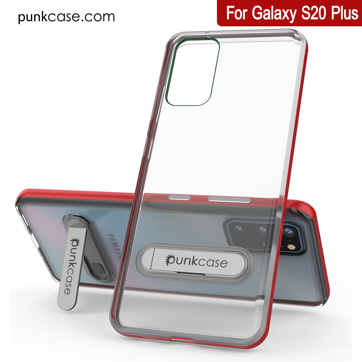 Galaxy S20+ Plus Case, PUNKcase [LUCID 3.0 Series] [Slim Fit] Armor Cover w/ Integrated Screen Protector [Red]