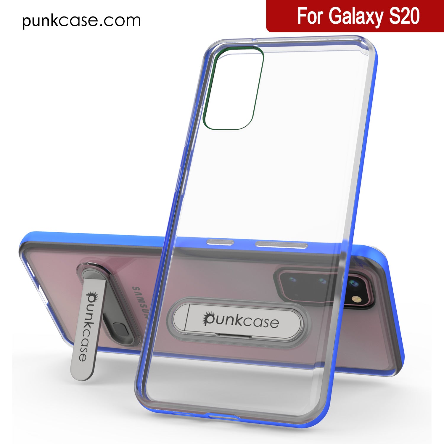 Galaxy S20 Case, PUNKcase [LUCID 3.0 Series] [Slim Fit] Armor Cover w/ Integrated Screen Protector [Blue]