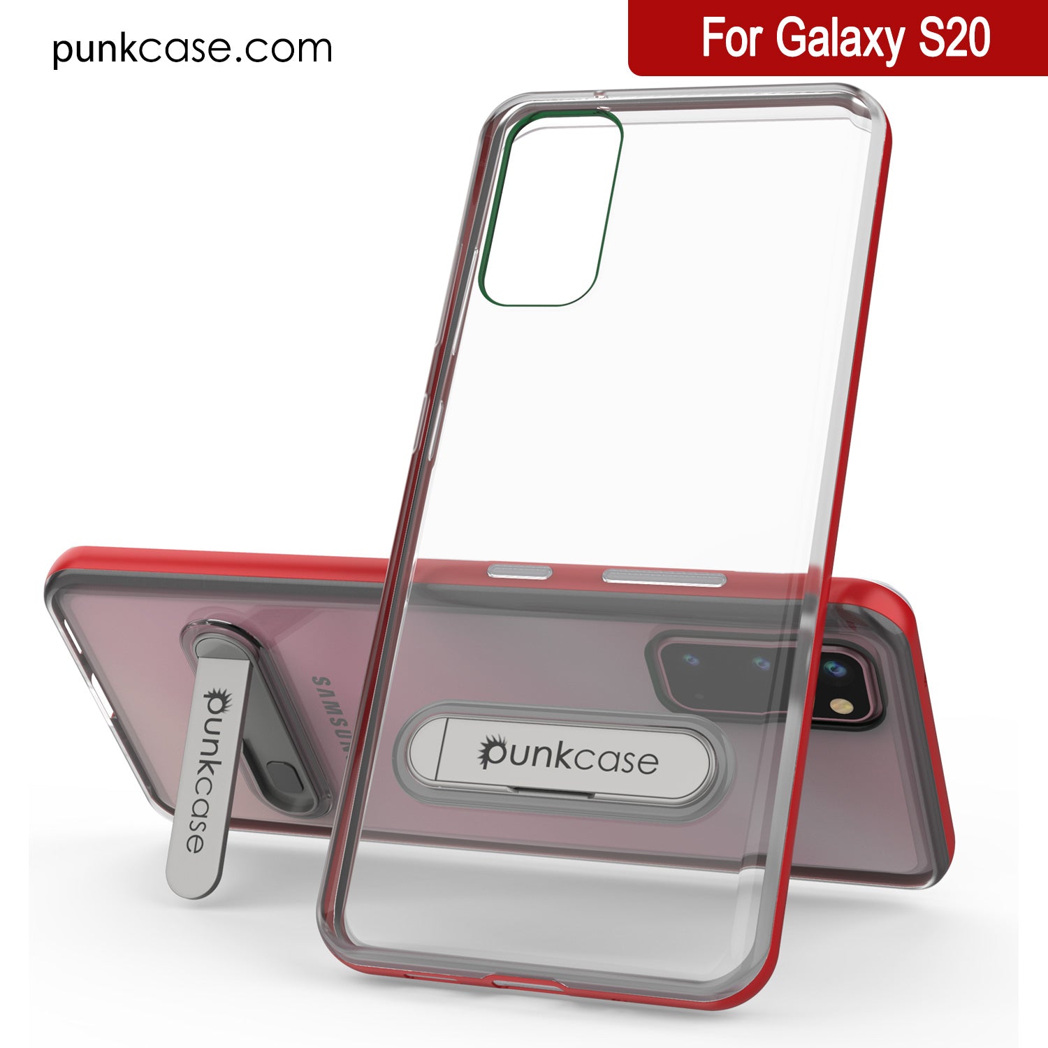 Galaxy S20 Case, PUNKcase [LUCID 3.0 Series] [Slim Fit] Armor Cover w/ Integrated Screen Protector [Red]