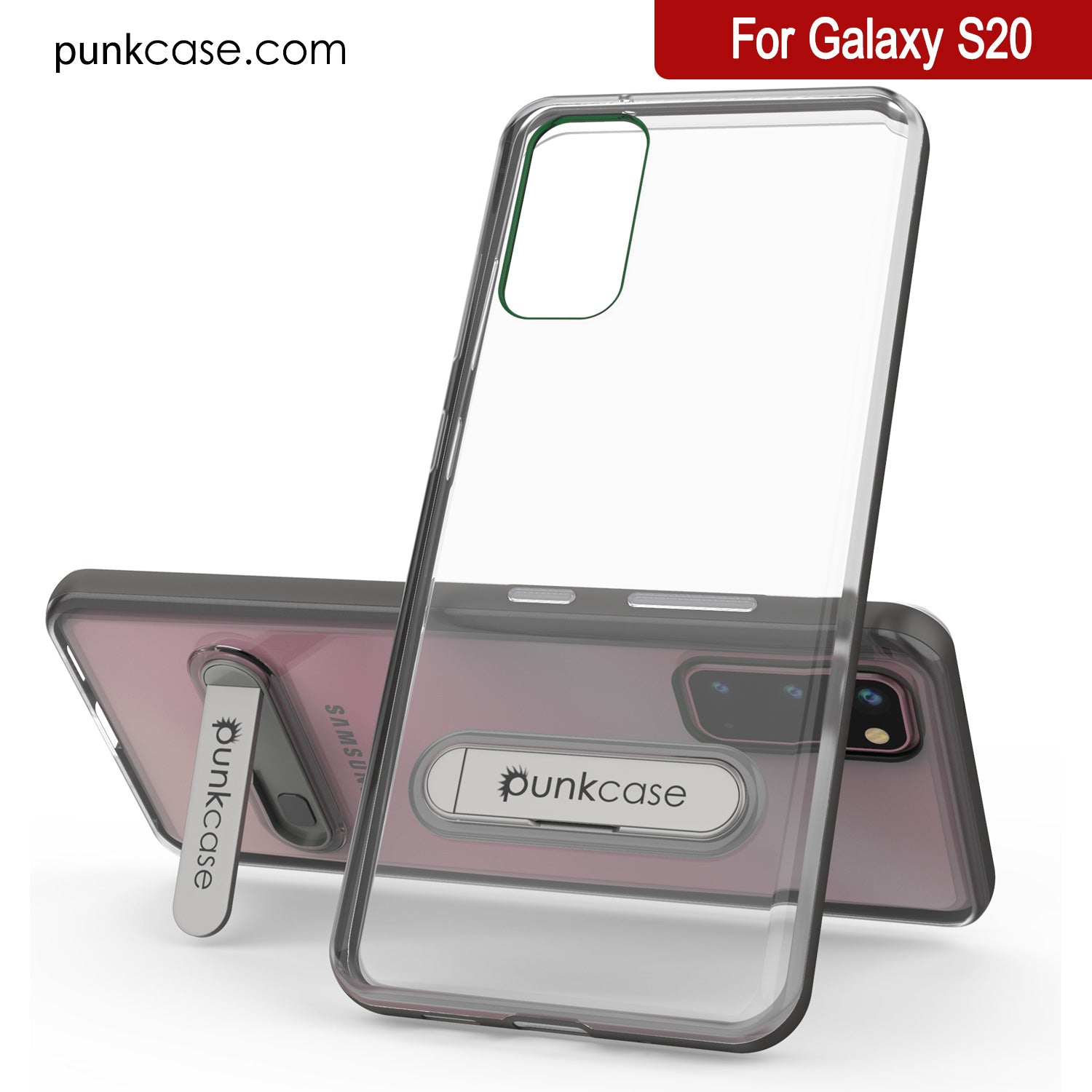 Galaxy S20 Case, PUNKcase [LUCID 3.0 Series] [Slim Fit] Armor Cover w/ Integrated Screen Protector [Grey]