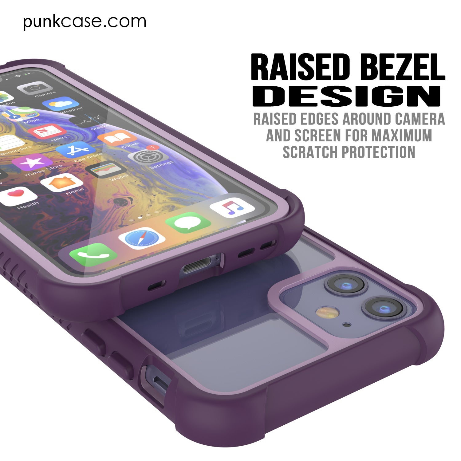 PunkCase iPhone 11 Case, [Spartan Series] Clear Rugged Heavy Duty Cover W/Built in Screen Protector [Black]