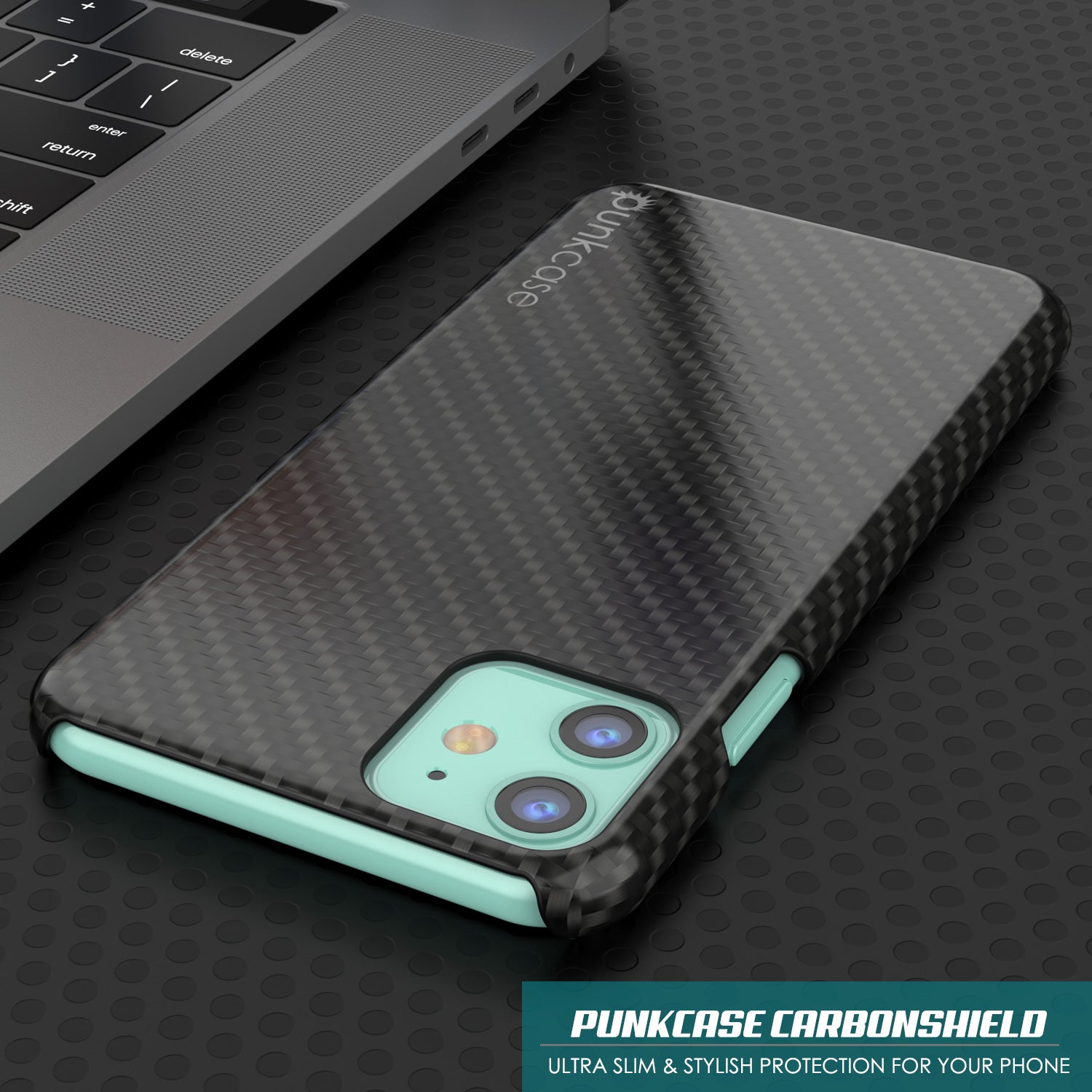 iPhone 11 Case, Punkcase CarbonShield, Heavy Duty & Ultra Thin 2 Piece Dual Layer [shockproof]