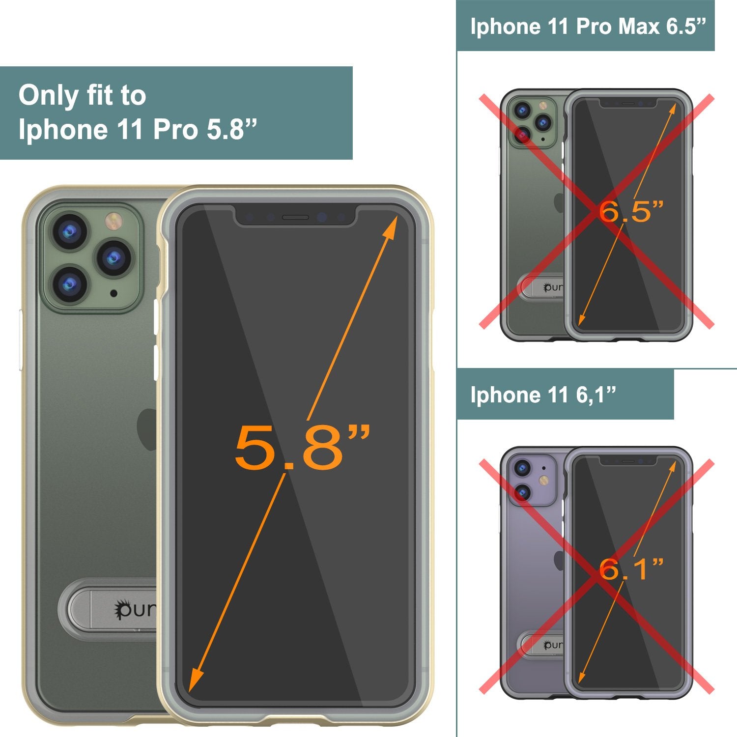 iPhone 12 Pro Case, PUNKcase [LUCID 3.0 Series] [Slim Fit] Protective Cover w/ Integrated Screen Protector [Gold]