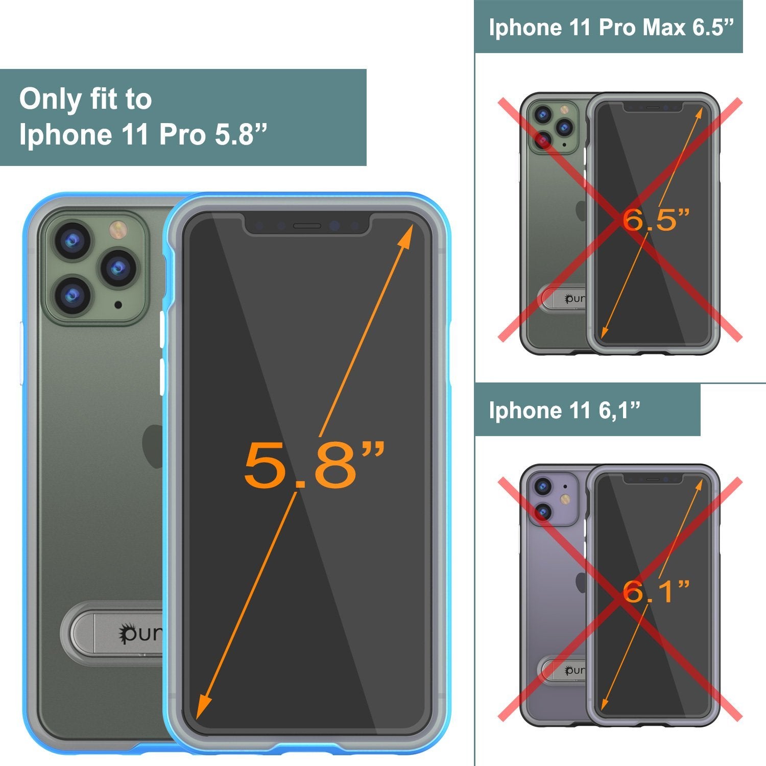 iPhone 12 Pro Case, PUNKcase [LUCID 3.0 Series] [Slim Fit] Protective Cover w/ Integrated Screen Protector [Blue]