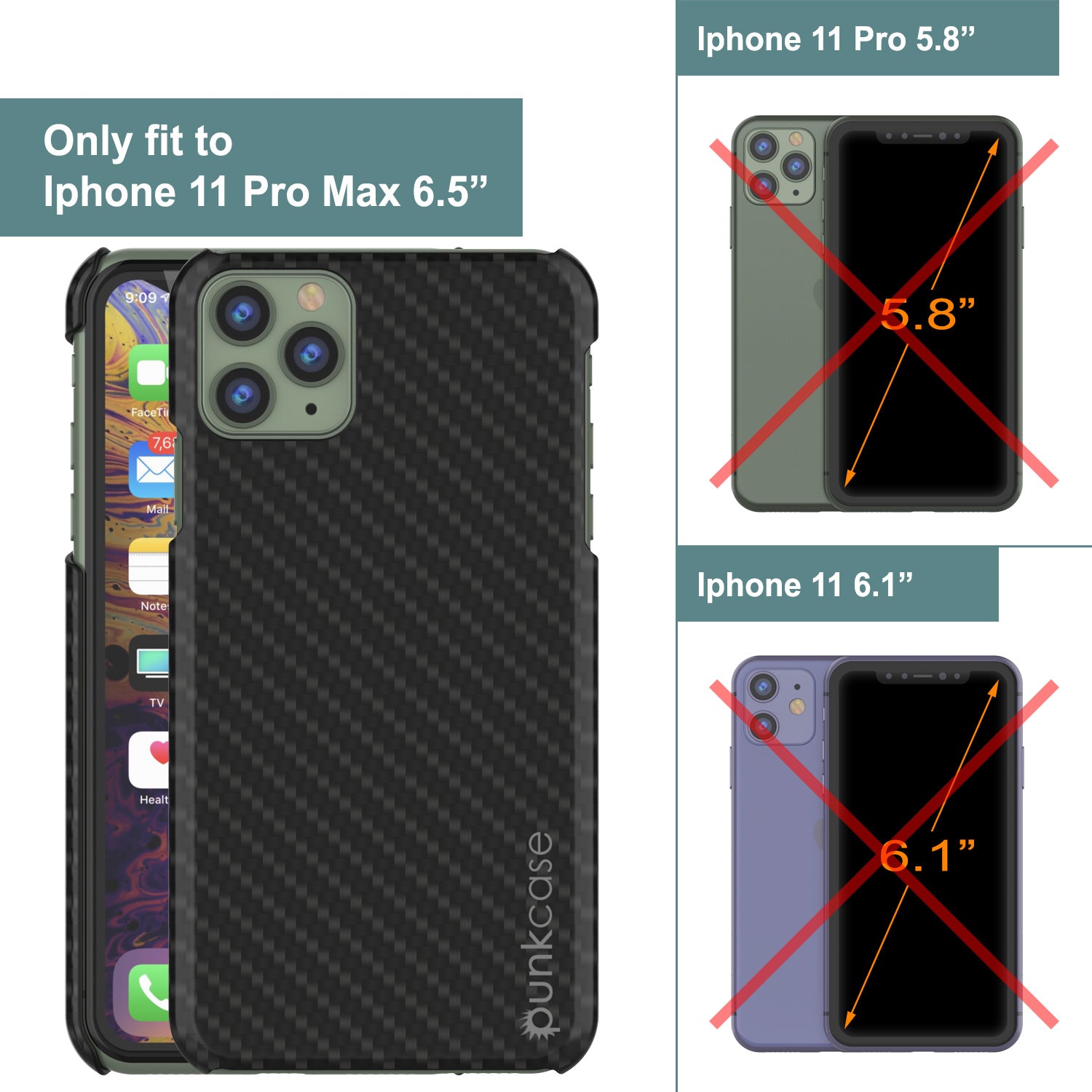 iPhone 11 Pro Max Case, Punkcase CarbonShield, Heavy Duty & Ultra Thin 2 Piece Dual Layer [shockproof]