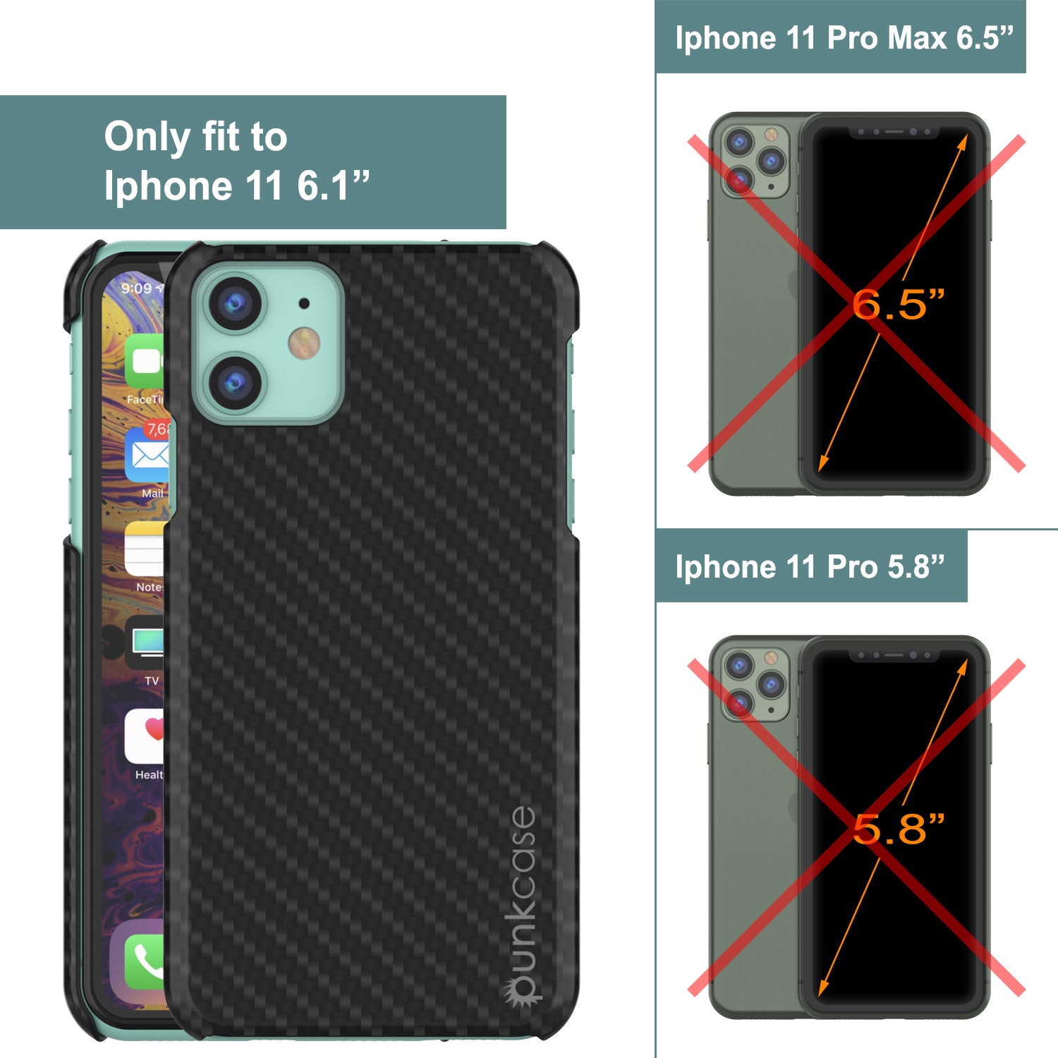 iPhone 11 Case, Punkcase CarbonShield, Heavy Duty & Ultra Thin 2 Piece Dual Layer [shockproof]