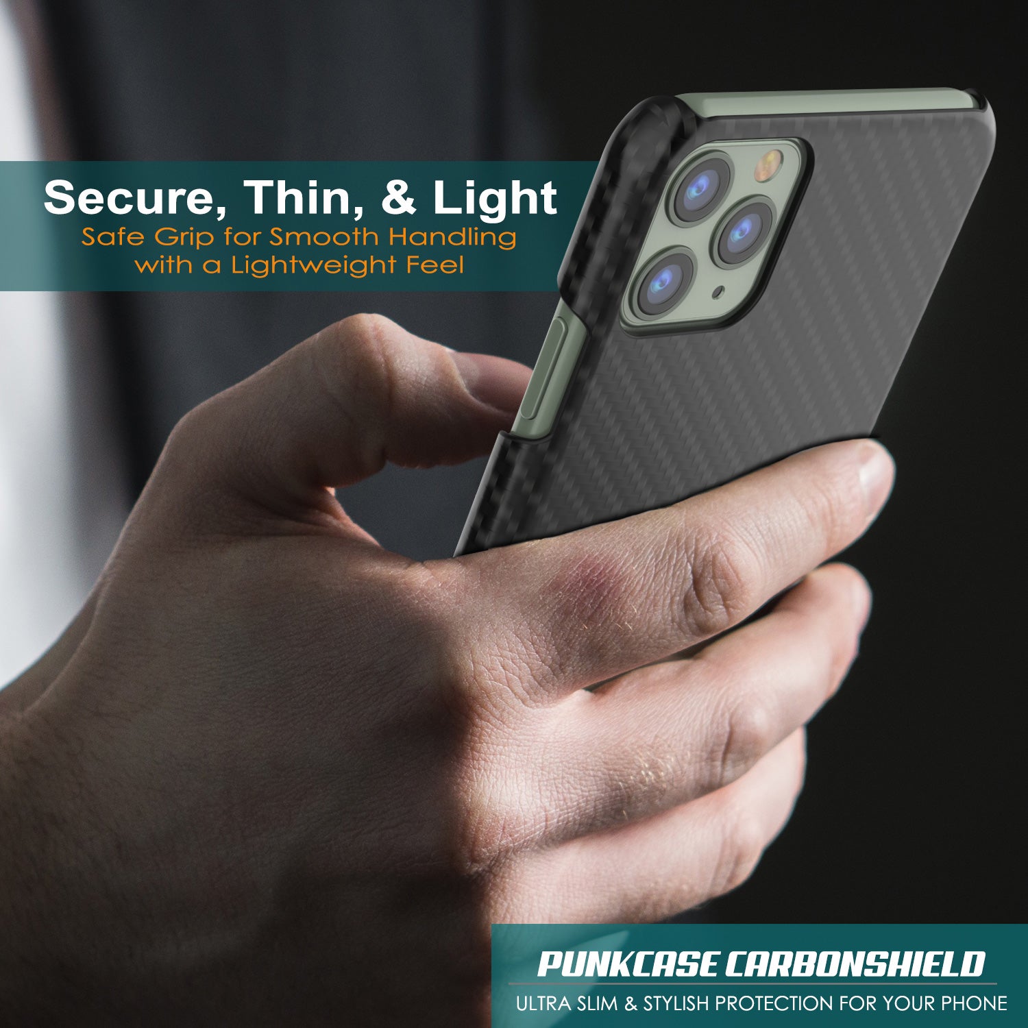 iPhone 11 Pro Case, Punkcase CarbonShield, Heavy Duty & Ultra Thin 2 Piece Dual Layer [shockproof]