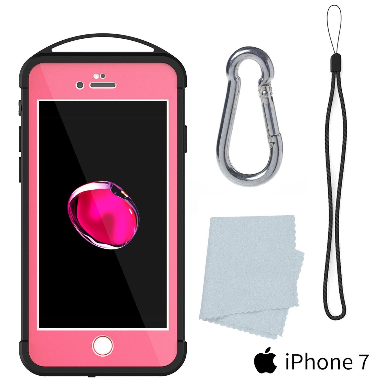 iPhone 7 Waterproof Case, Punkcase ALPINE Series, Pink | Heavy Duty Armor Cover