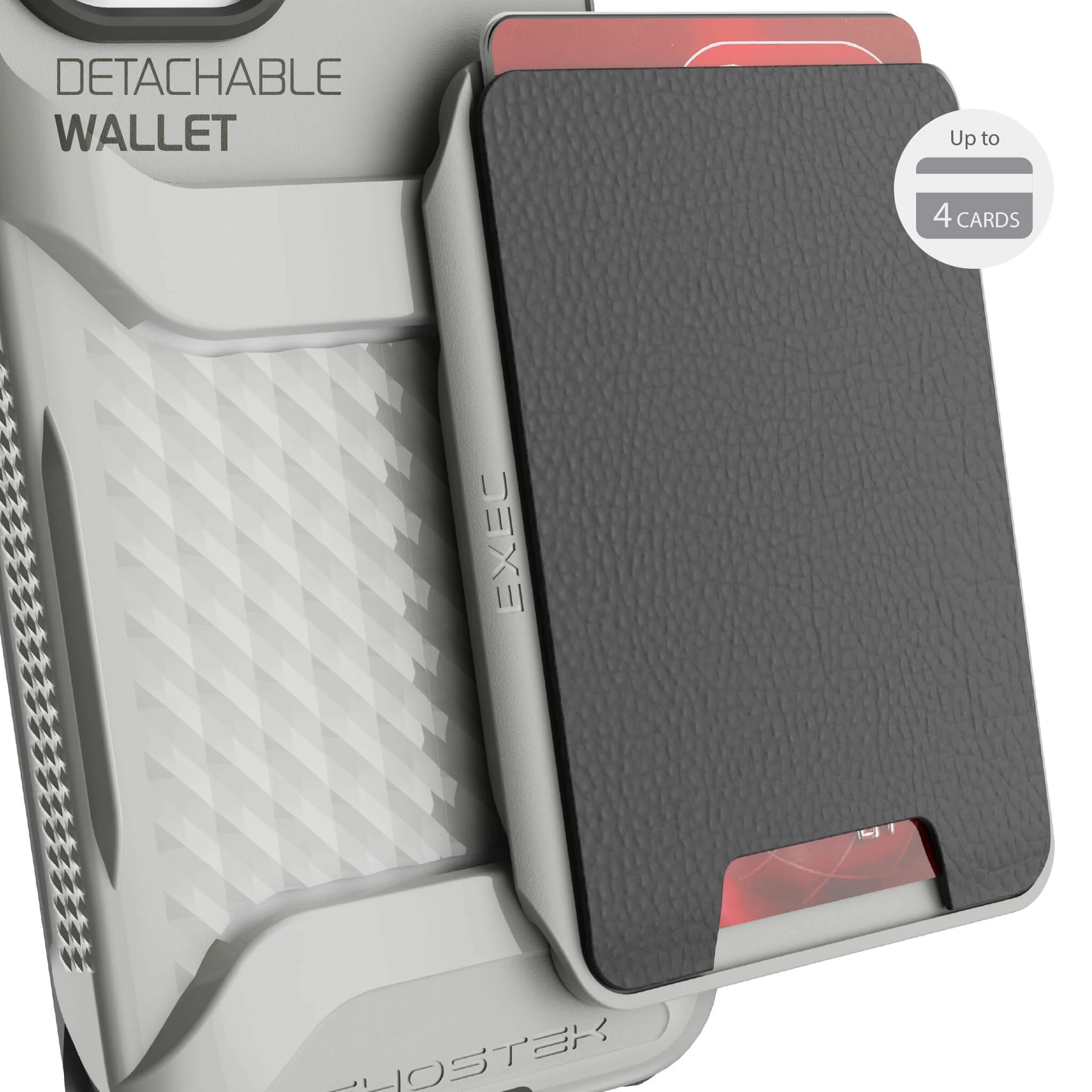 iPhone 12  - Magnetic Wallet Case with Card Holder [Gray]
