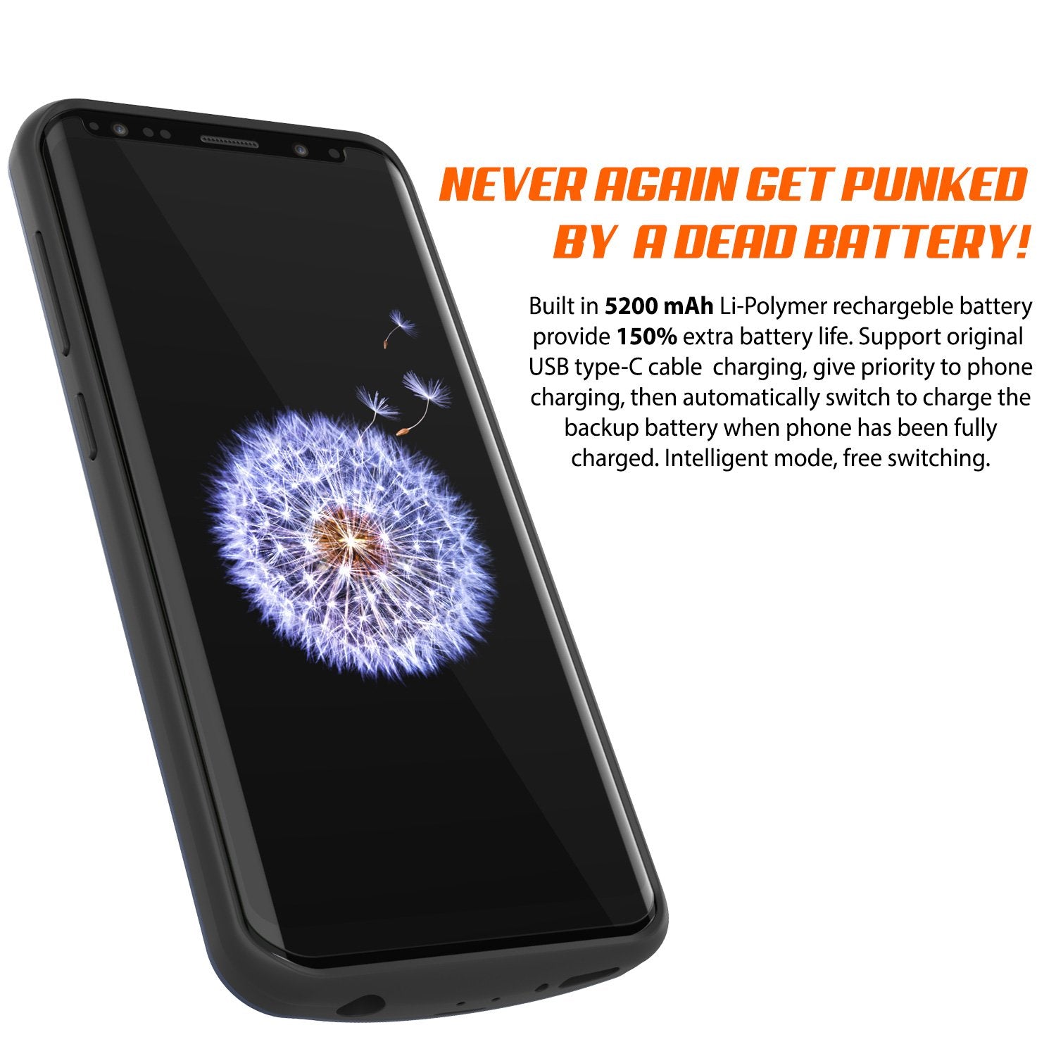 Galaxy S9 Plus Battery Case, Punkjuice 5000mAH Charging Cover [Black]