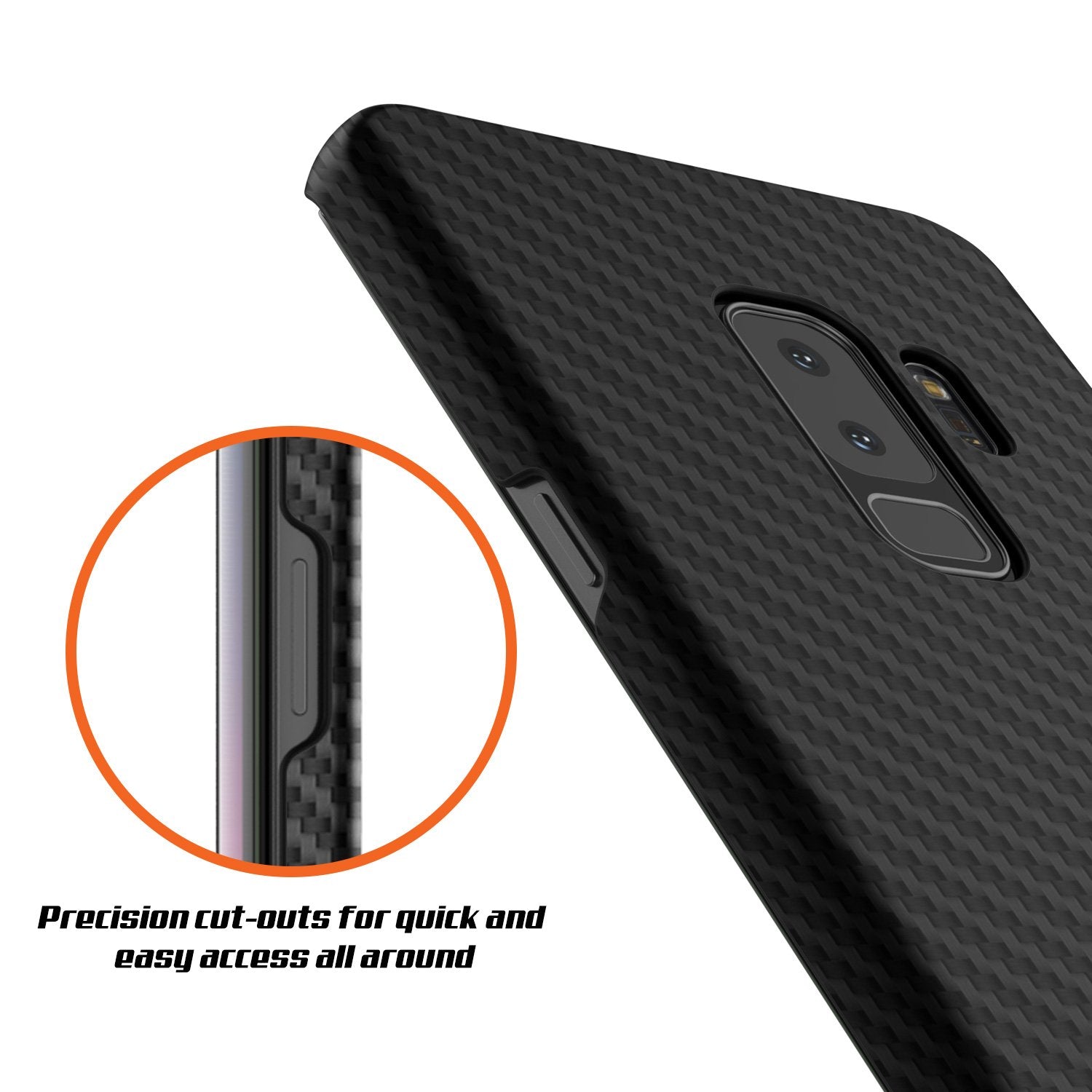 Galaxy S9 Plus Dual-Layer Ultra Thin Jet Black Leather Case| Punkcase