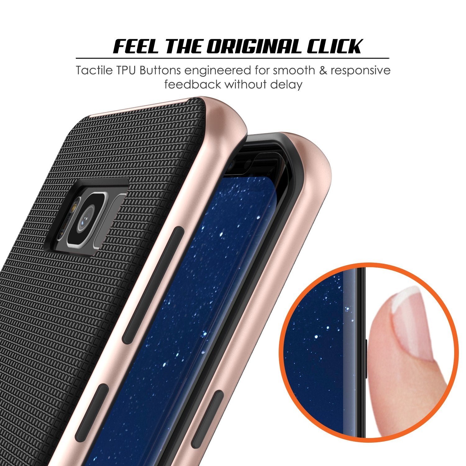 Galaxy S8 Case, PunkCase Stealth Series Hybrid Shockproof Rose Gold Cover